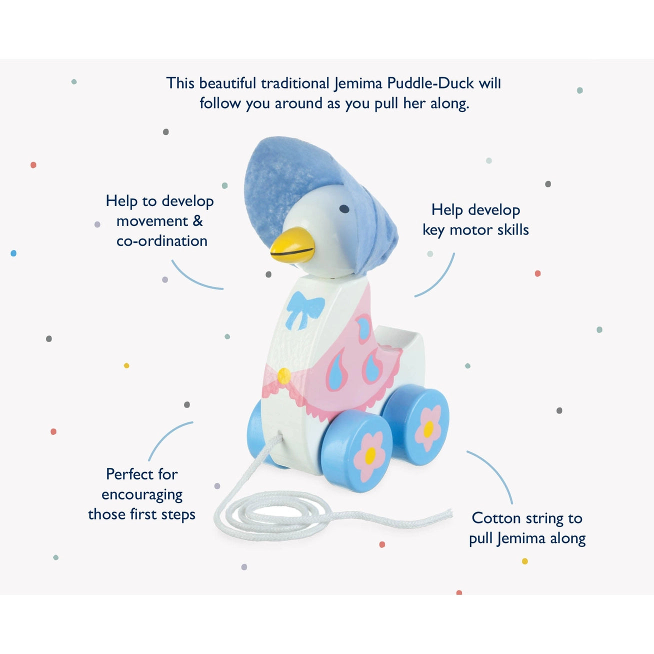 Jemima Puddle Duck Wooden Pull Along - Born Childrens Boutique