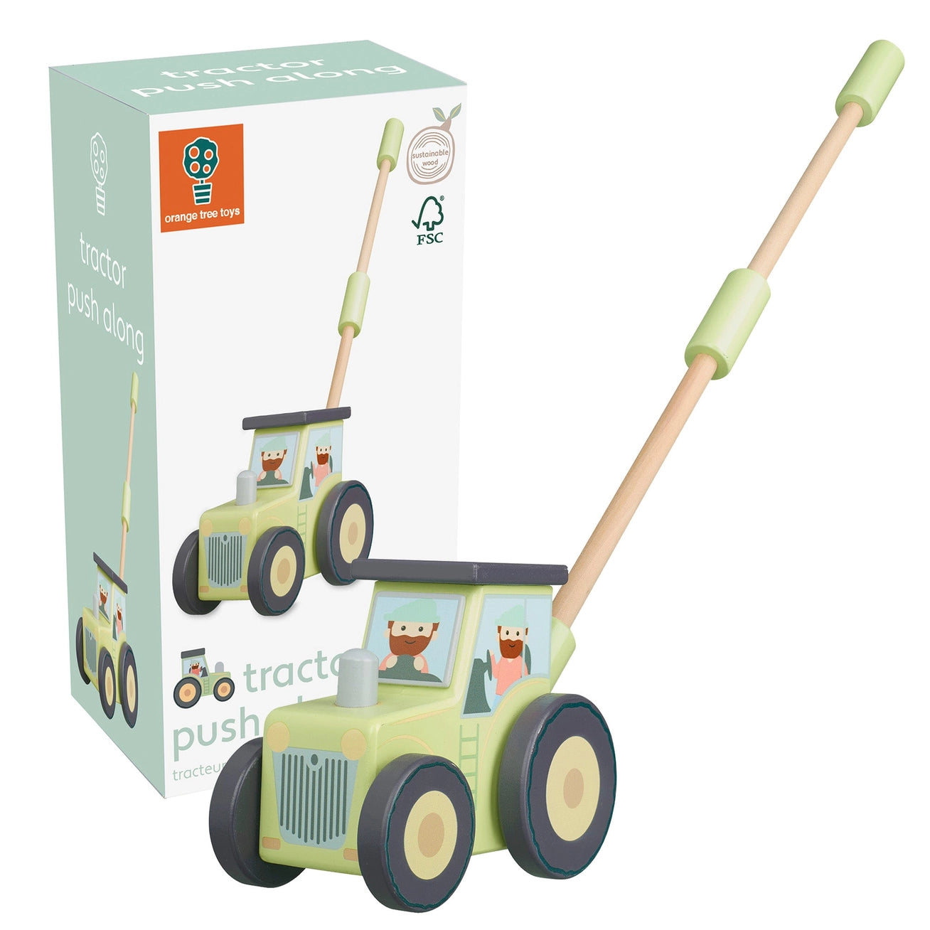 Tractor Wooden Boxed Push Along - Born Childrens Boutique