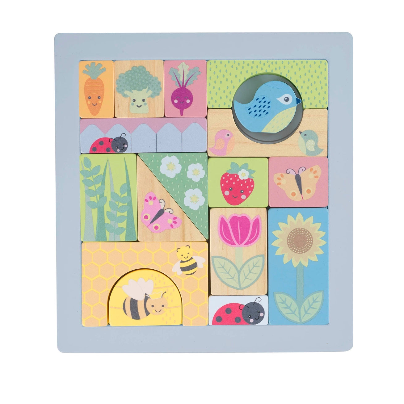 Spring Garden Block Wooden Puzzle - Born Childrens Boutique