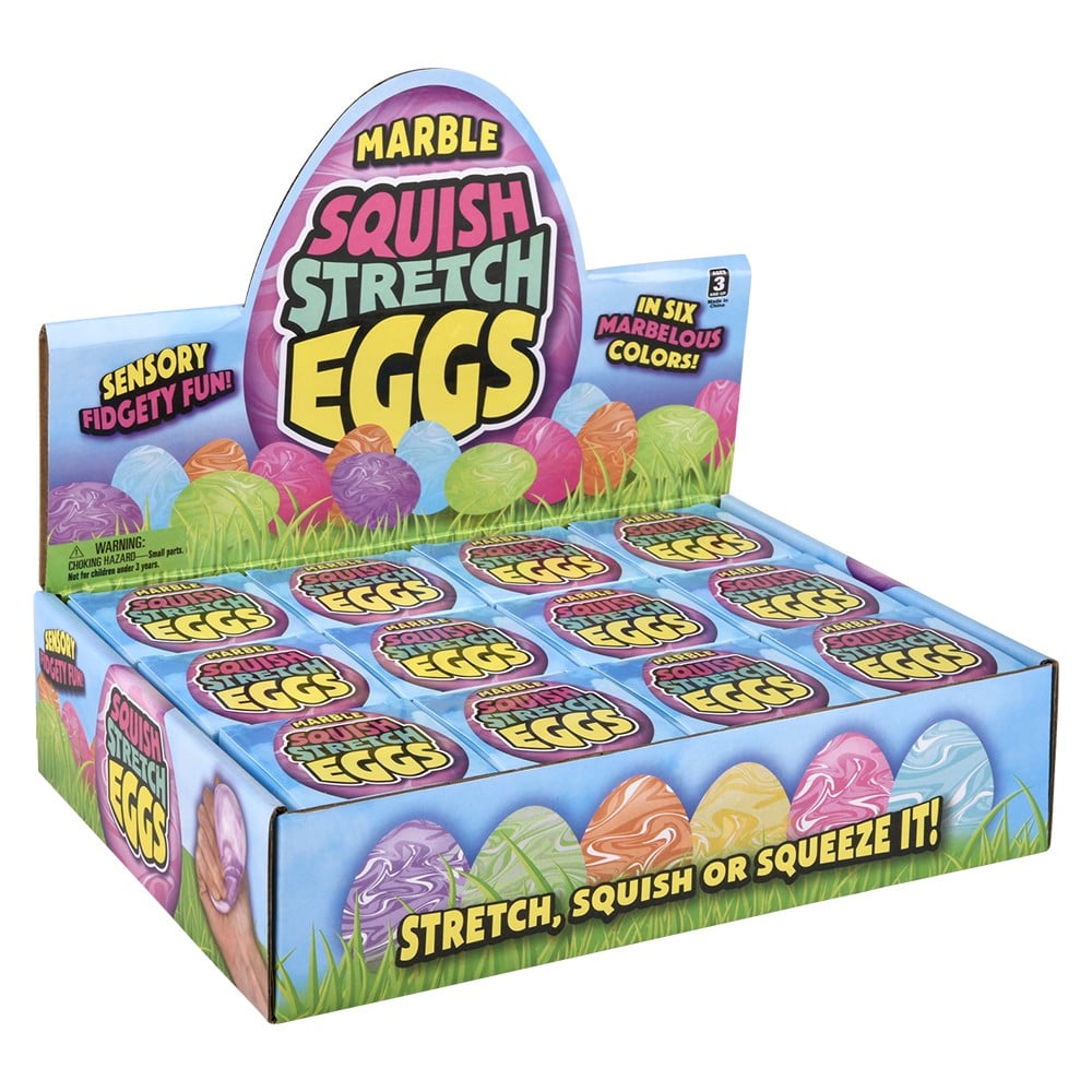 2.5" Squish and Stretch Marbleized Easter Egg Squishy Toys - Born Childrens Boutique