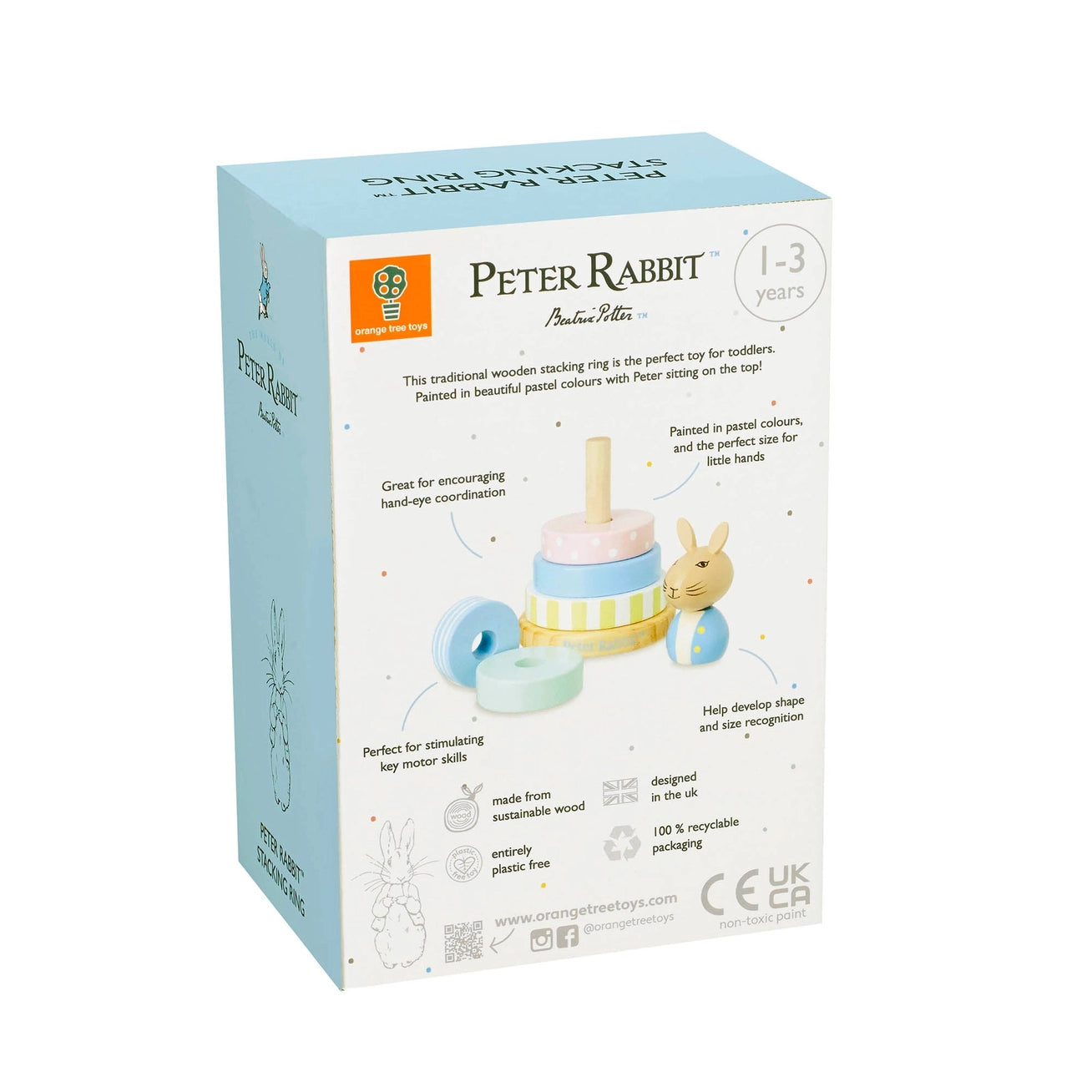 Peter Rabbit Wooden Stacking Ring - Born Childrens Boutique