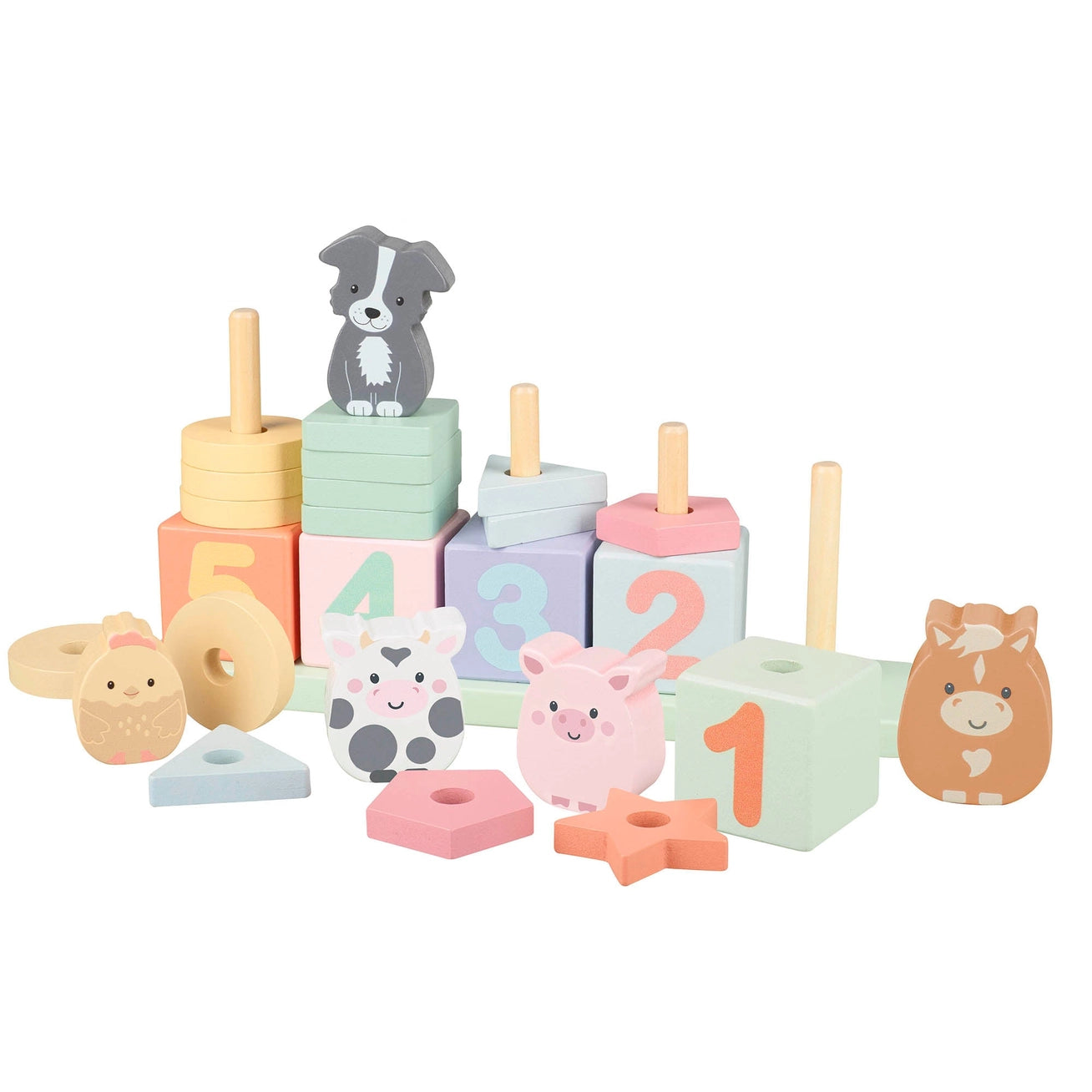 Farmyard Wooden Animal Counting Game - Born Childrens Boutique