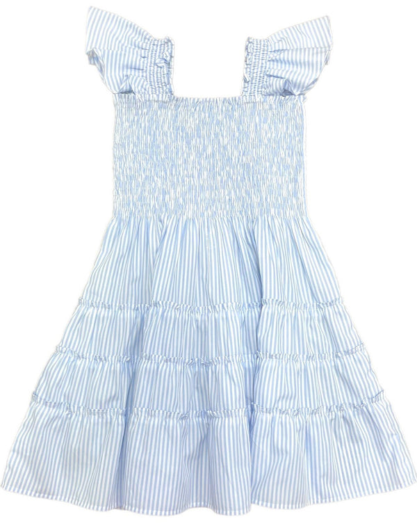 Pre-Order Charlotte Dress Blue Stripe - Born Childrens Boutique