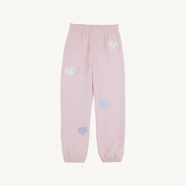 Gates Sweeney Sweatpants - Palm Beach Pink with Hearts - Born Childrens Boutique