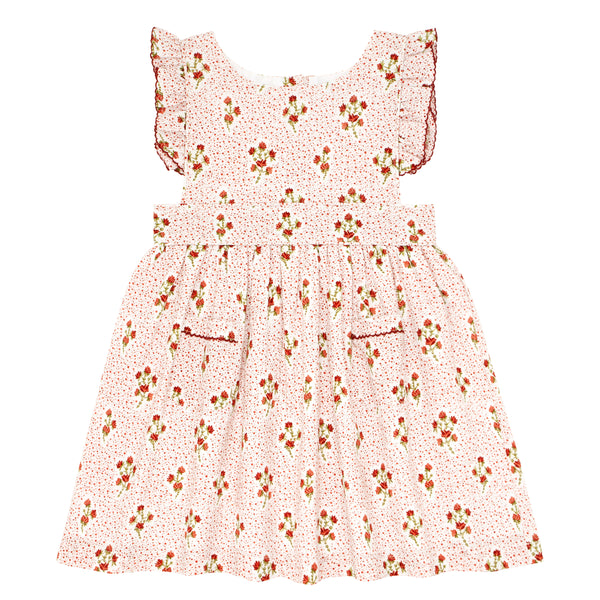 Raspberry Red Pinafore Dress - Born Childrens Boutique
