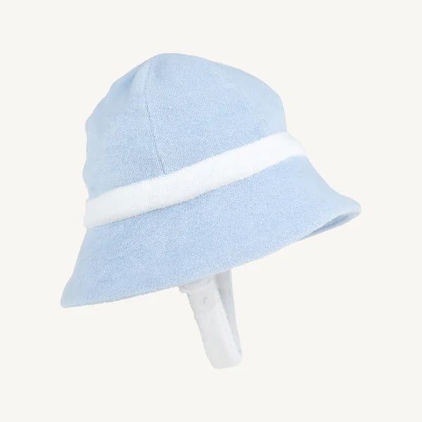 Henry's Terrycloth Boating Bucket Hat - Beale Street Blue with Worth Avenue White - Born Childrens Boutique