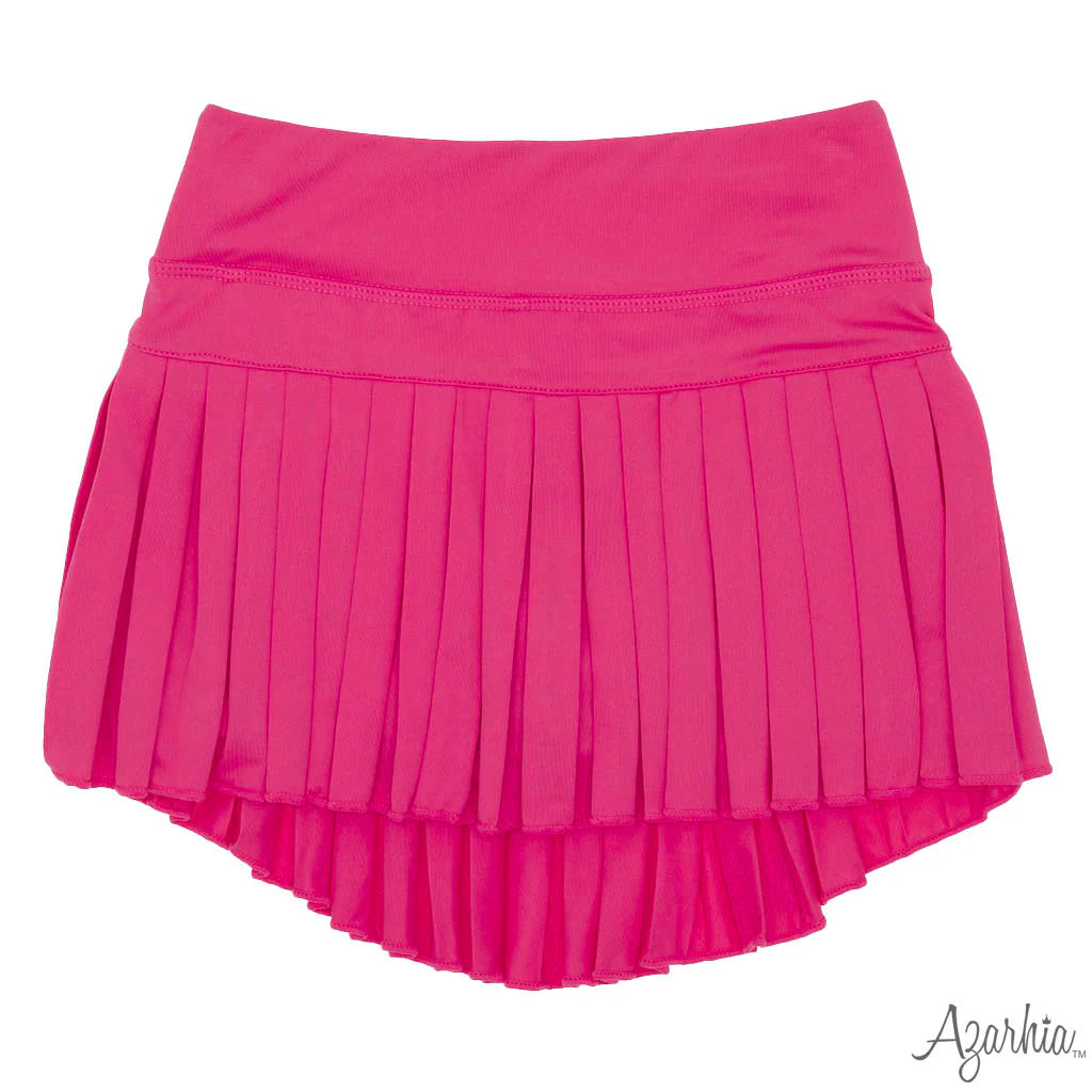 Mini Pleated Skort in Solid Neon Pink - Born Childrens Boutique
