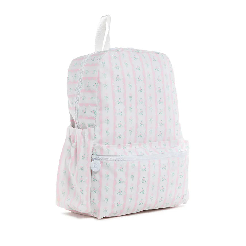Backpacker Backpack Ribbon Floral Pink - Born Childrens Boutique