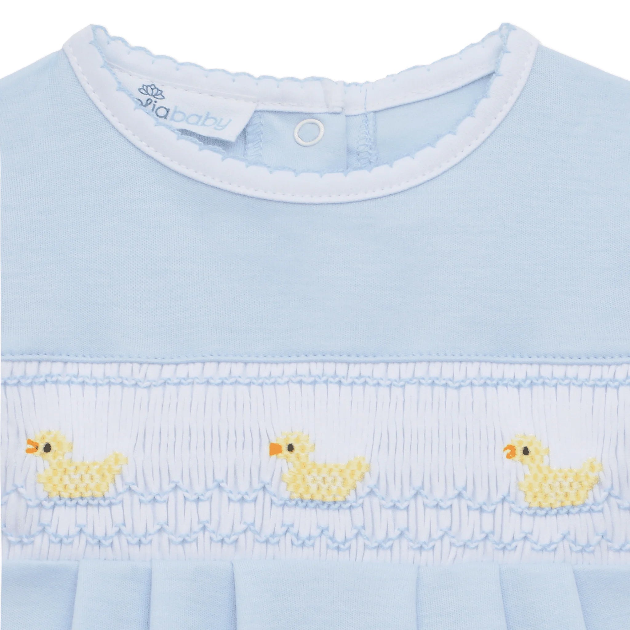 Little Duckling Classic Smocked Bubble Blue - Born Childrens Boutique