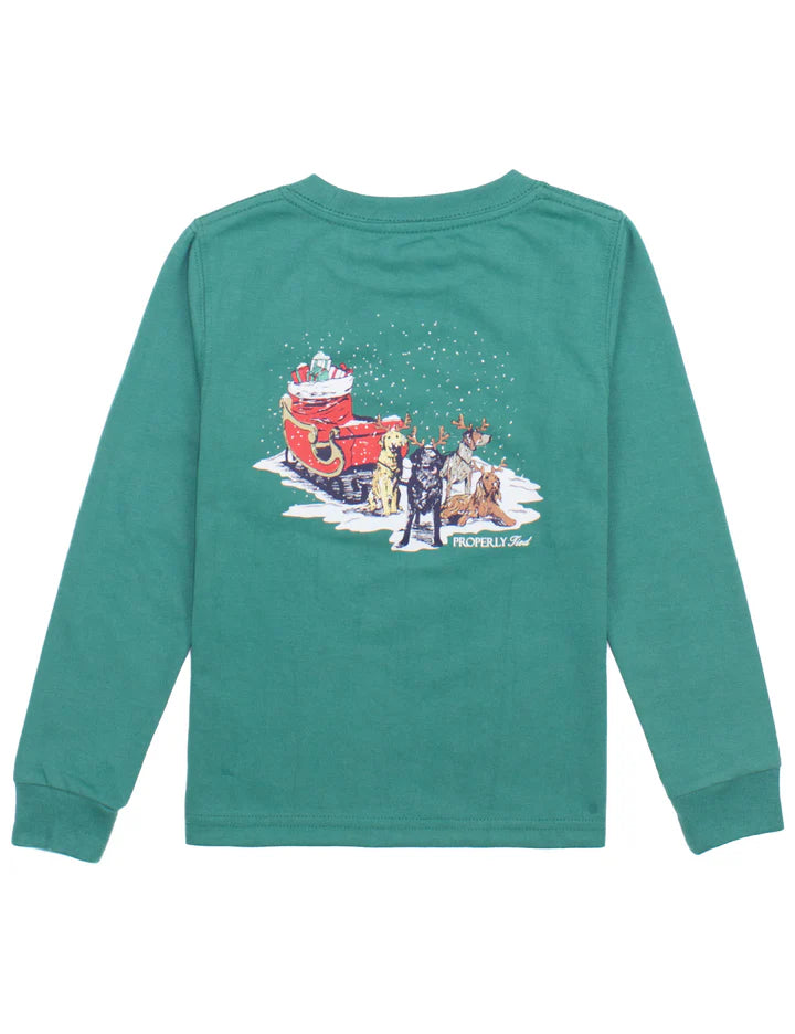 Sleigh Dog LS Teal - Born Childrens Boutique