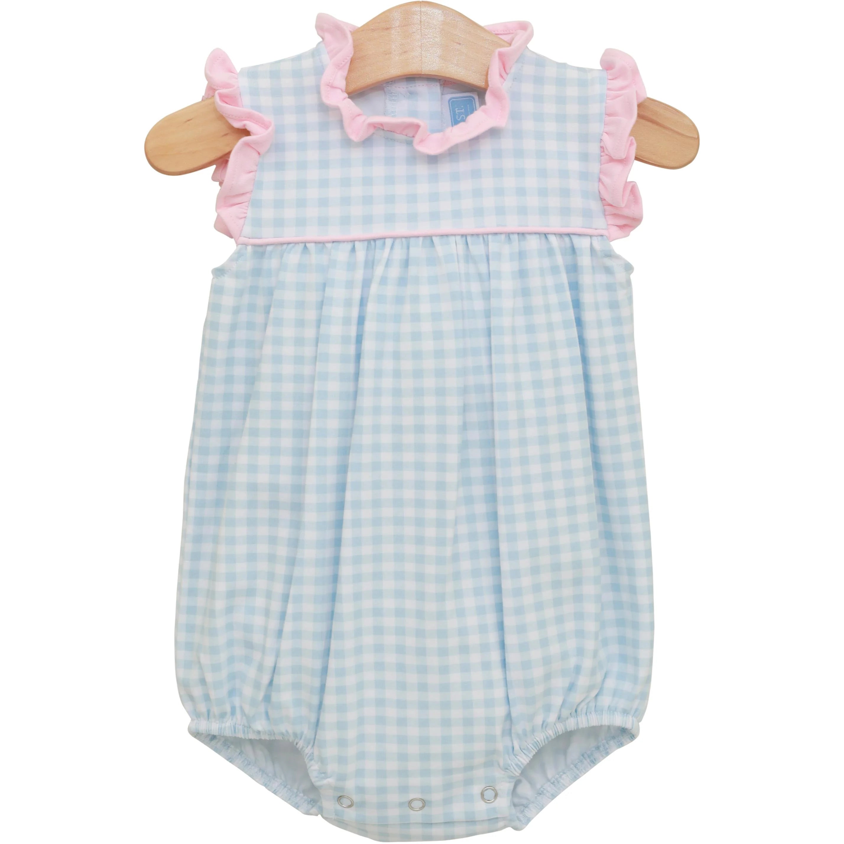 Meredith Bubble - Light Blue Gingham/Light Pink - Born Childrens Boutique