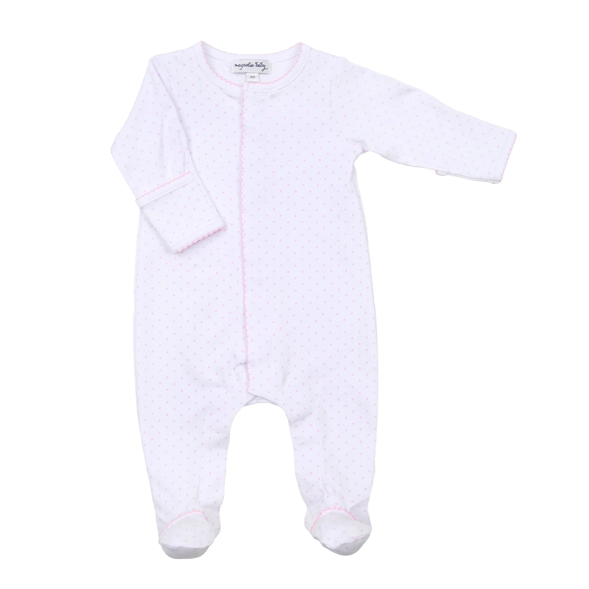 Mini Dots Pink Footie - Born Childrens Boutique