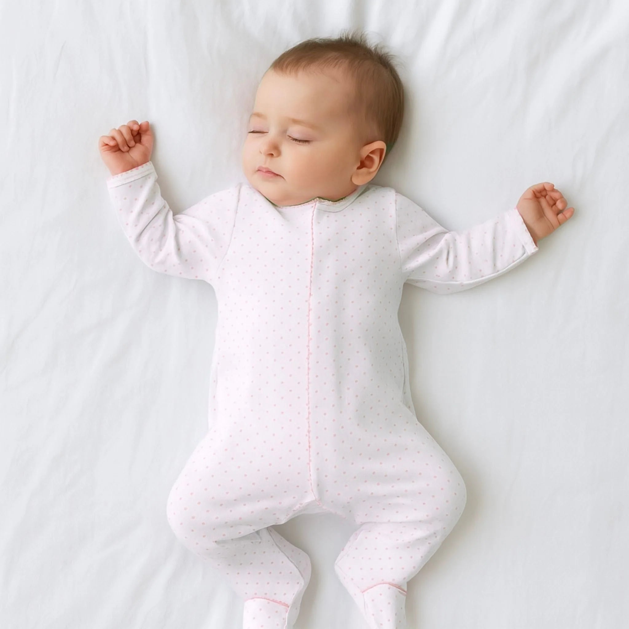 Mini Dots Pink Footie - Born Childrens Boutique