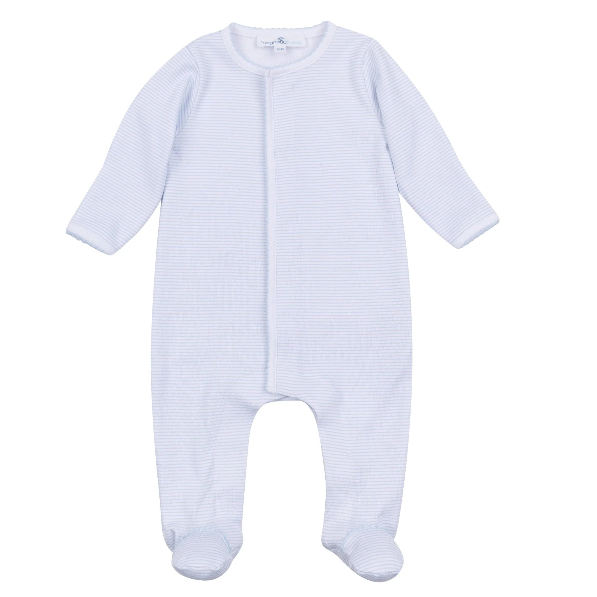 Mini Stripes Zip Footie - Born Childrens Boutique