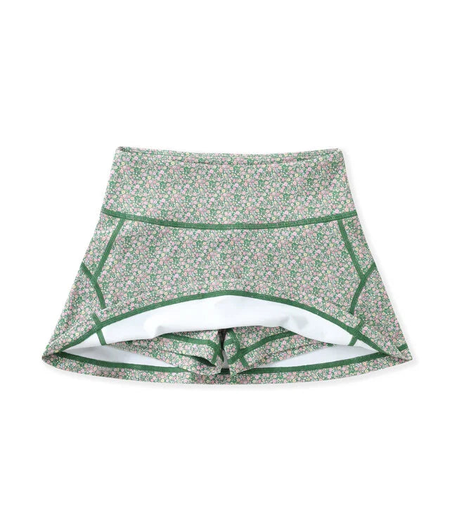Olive Ditsy Floral Tennis Skirt - Born Childrens Boutique