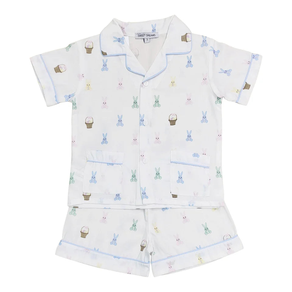 Bunny & Basket Print Pajamas - Born Childrens Boutique