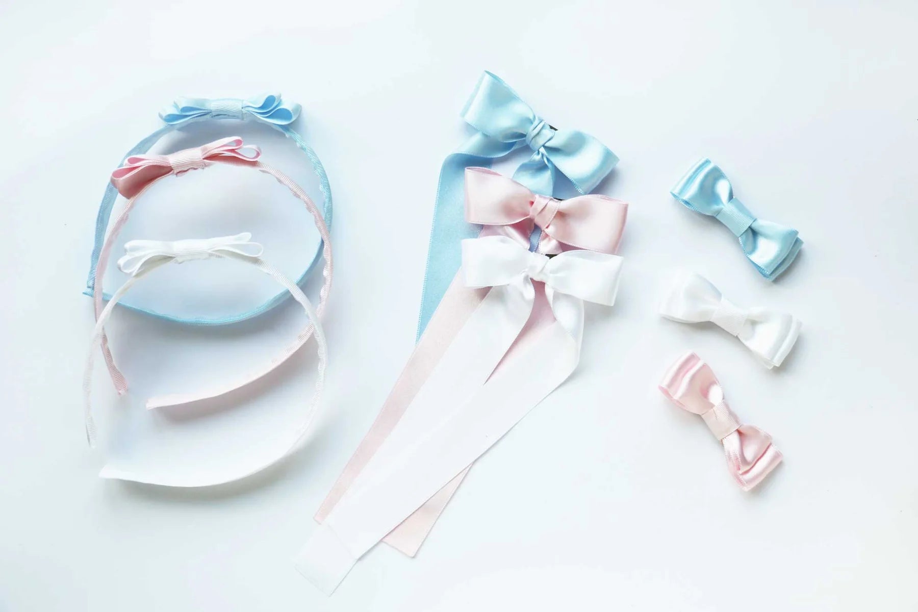Audrey Satin Headband, White - Born Childrens Boutique