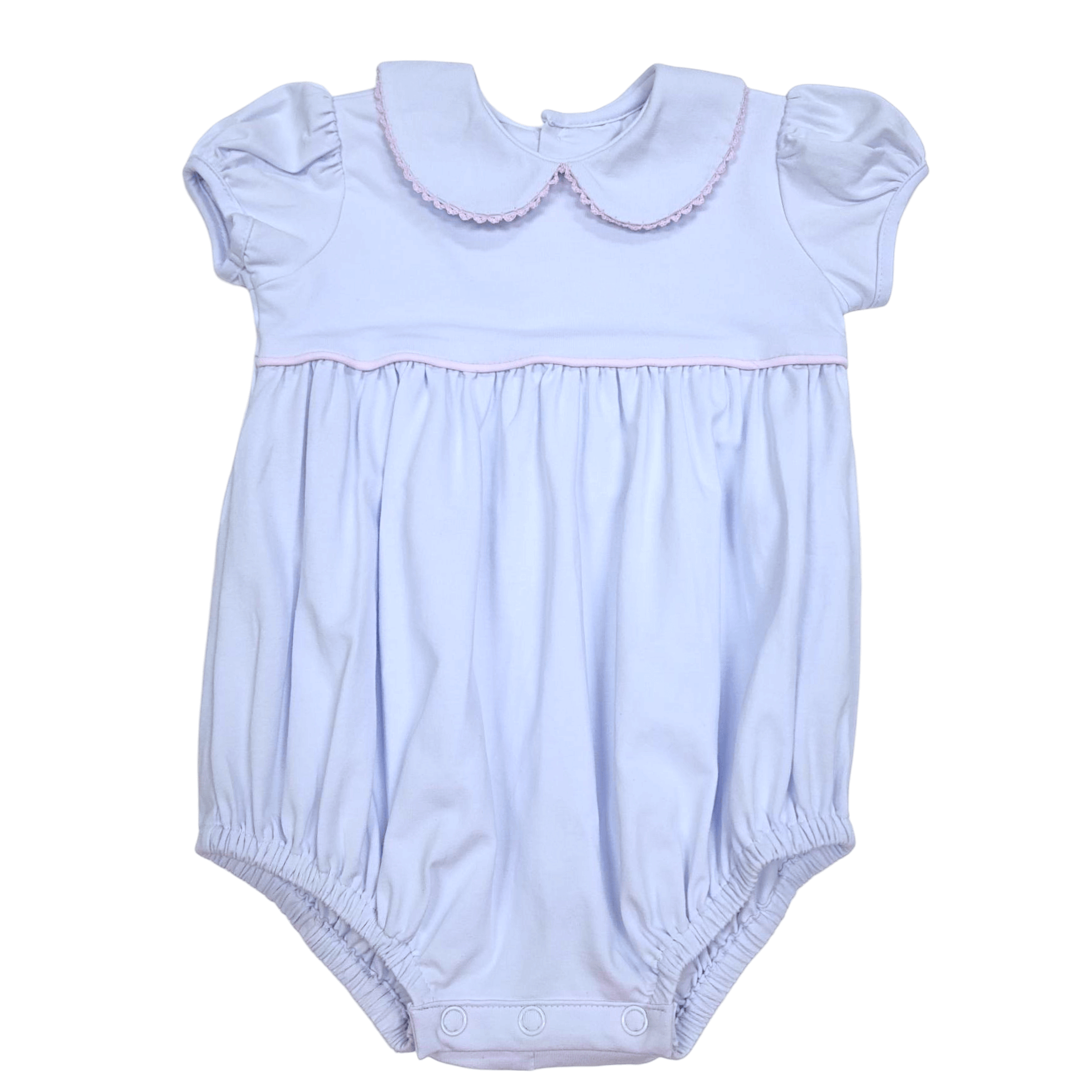 Brady Bubble - White w/ Pink Picot - Born Childrens Boutique