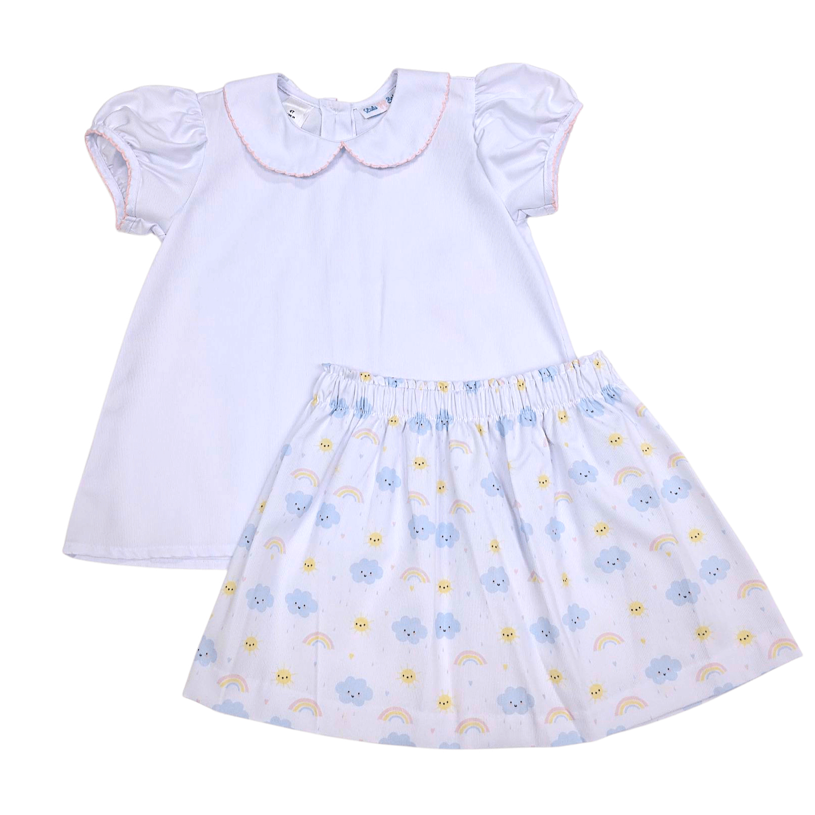 Olivia Cloud Skirt Set - Born Childrens Boutique