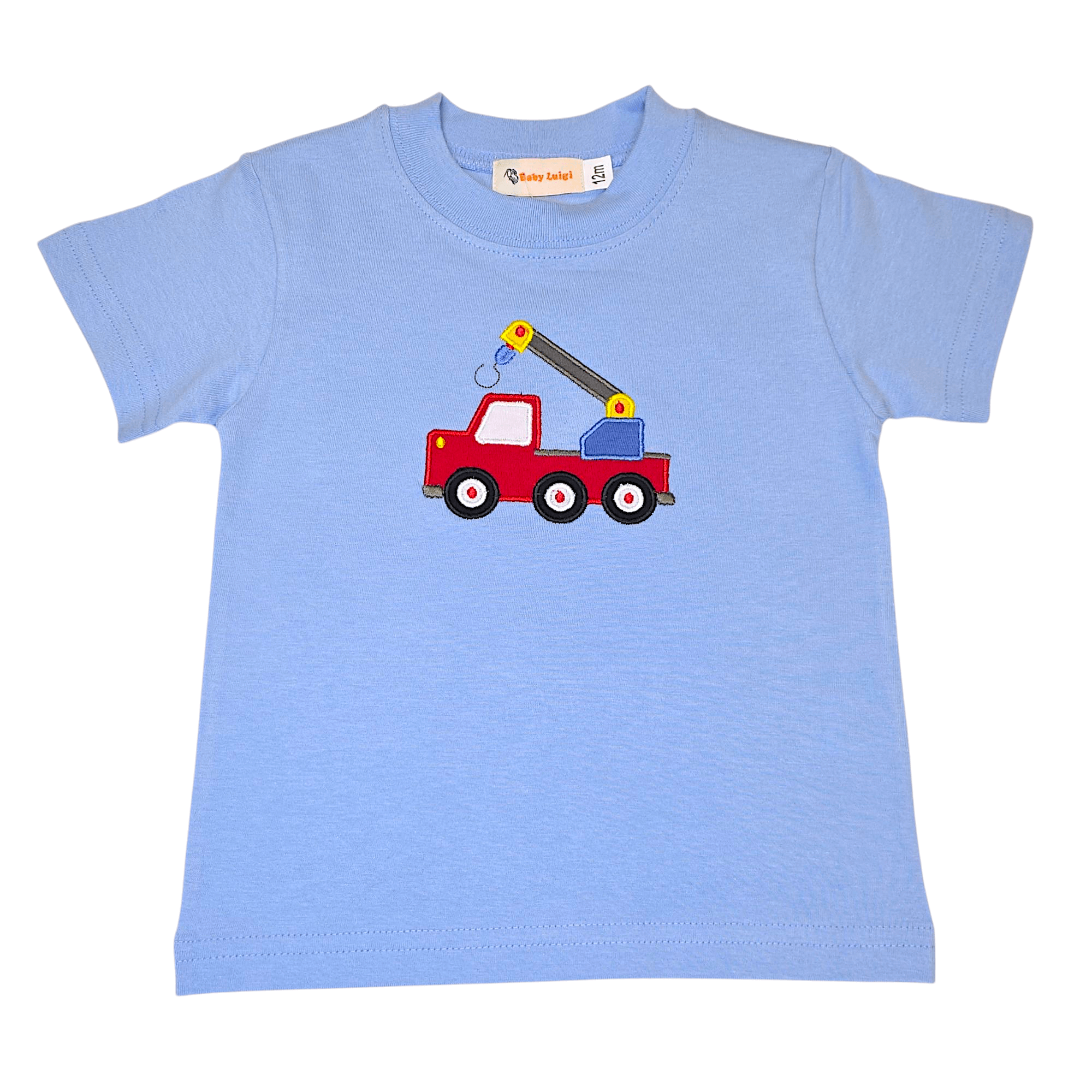Tow Truck Sky Blue SS Shirt - Born Childrens Boutique
