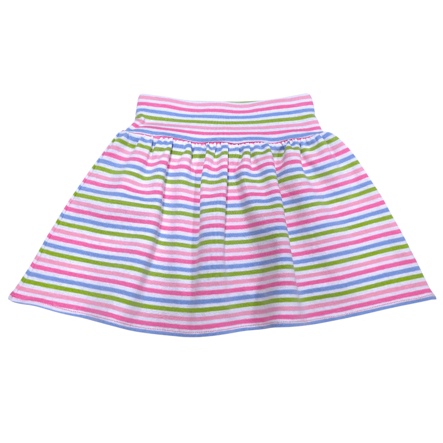 Gathered Skort Light Pink Multi Stripe - Born Childrens Boutique