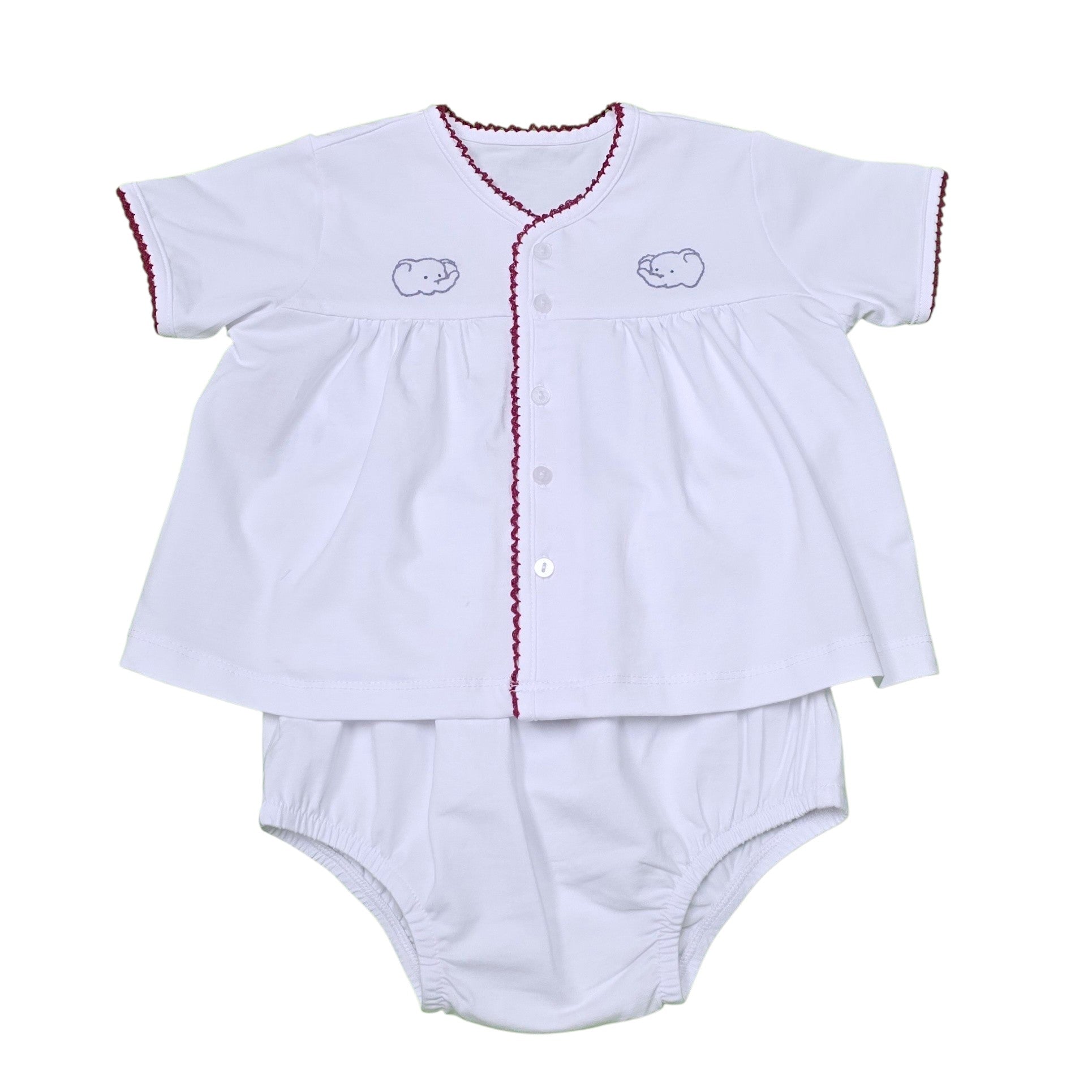 Crimson/Gray Unisex Diaper Set - Born Childrens Boutique