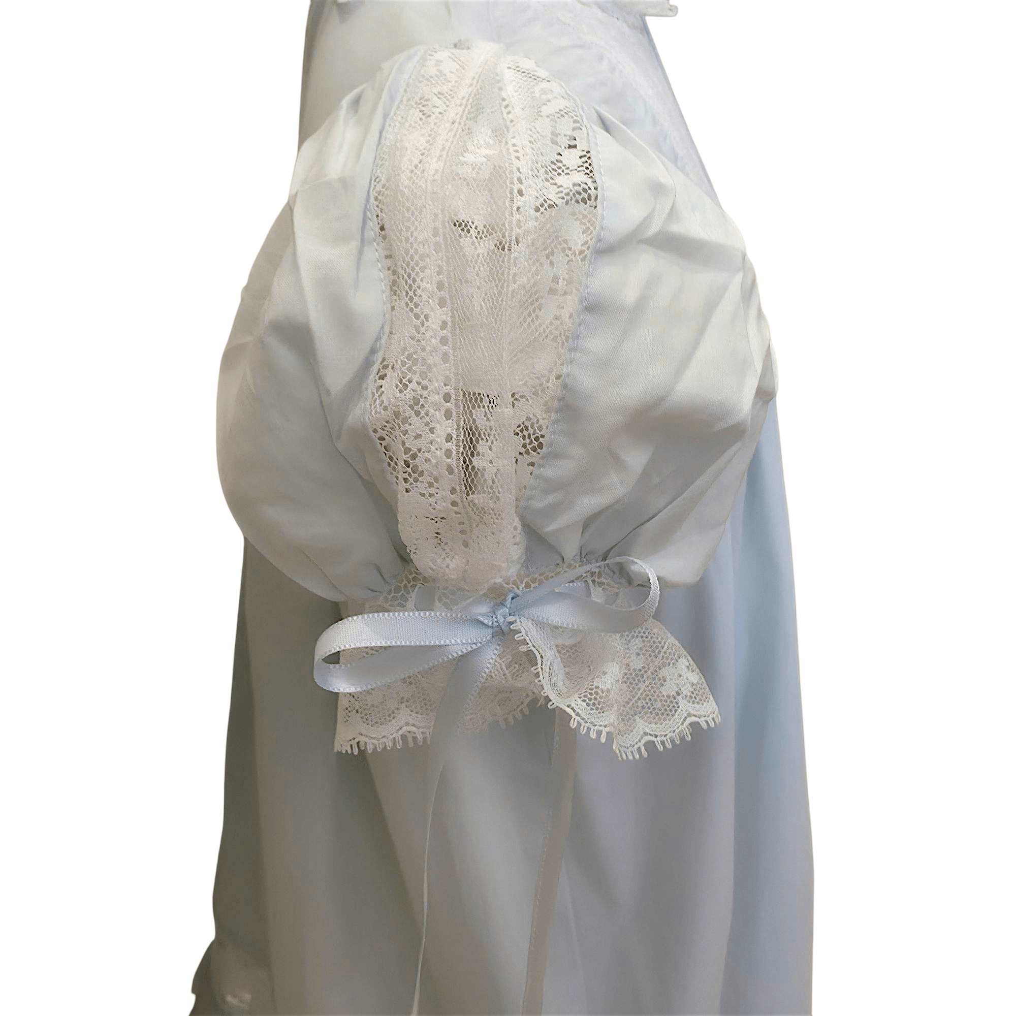 Savannah Dress Blue with White Lace - Born Childrens Boutique
