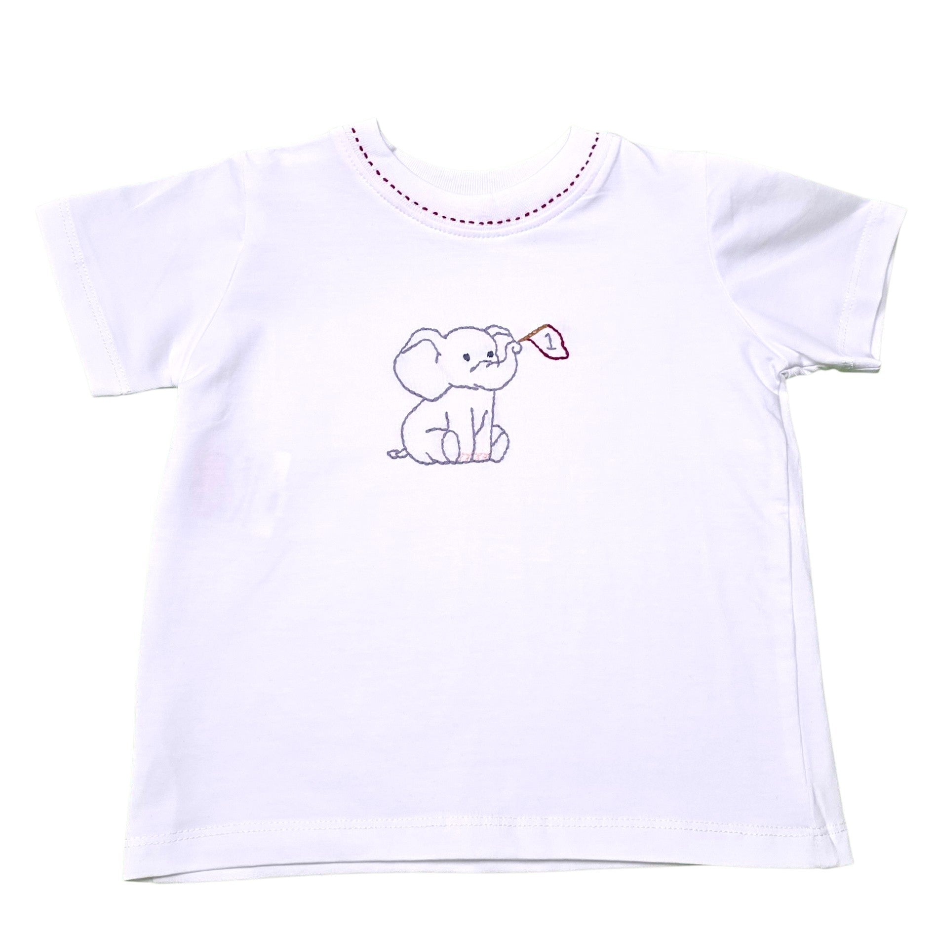 Elephant w/ Flag Crimson/Gray T-shirt - Born Childrens Boutique