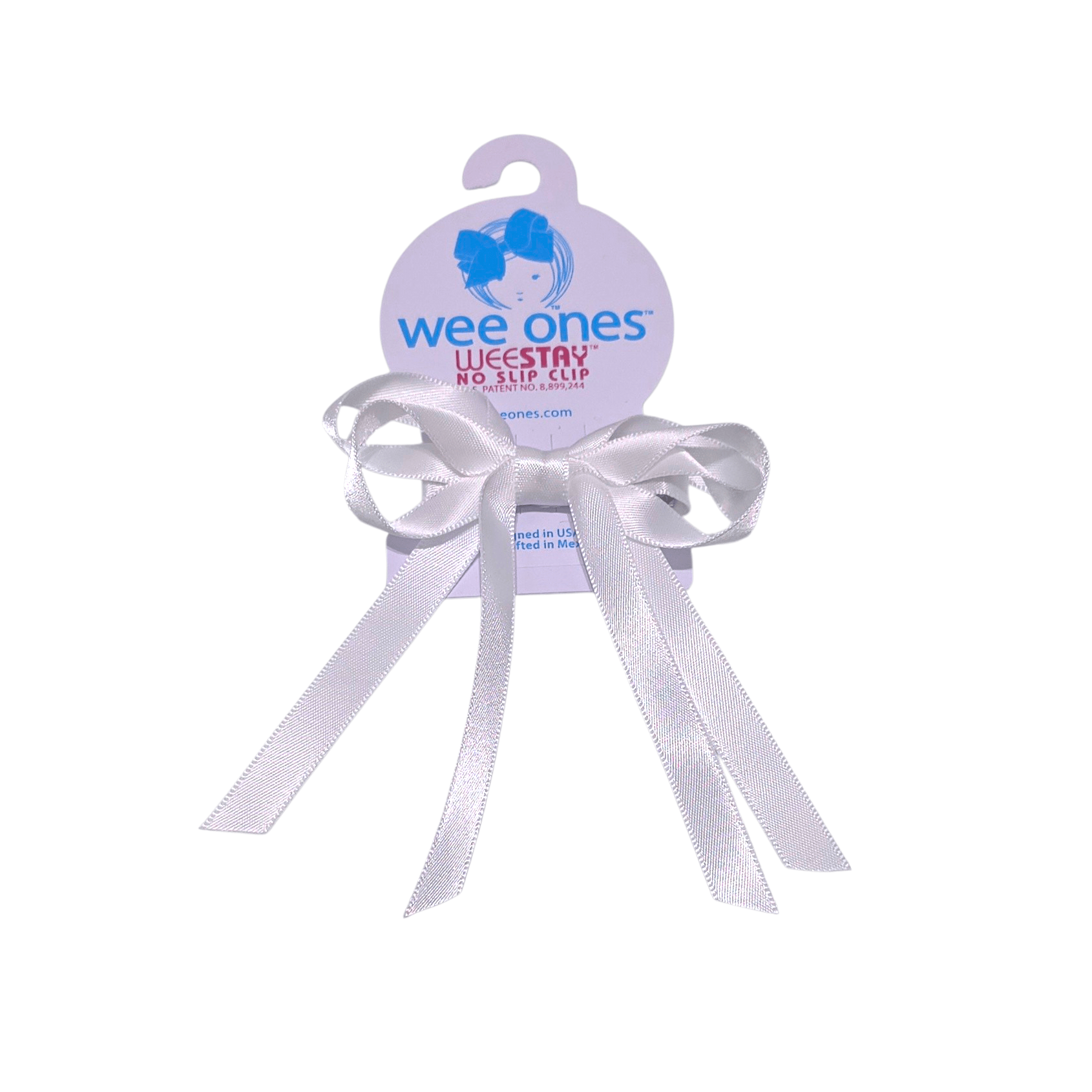 Double Satin White Streamer Bow - Born Childrens Boutique