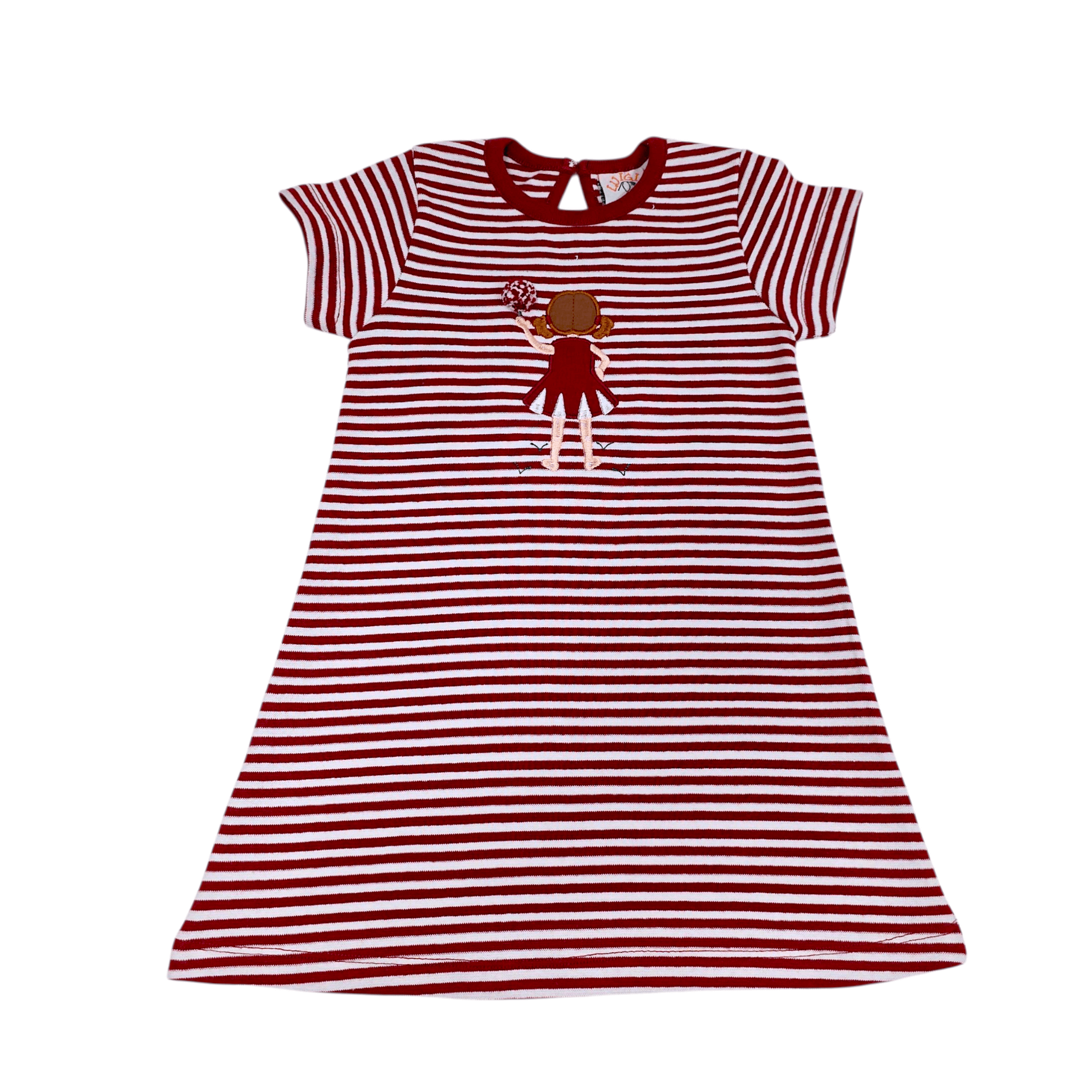 Burgundy Stripe Cheer Dress - Born Childrens Boutique