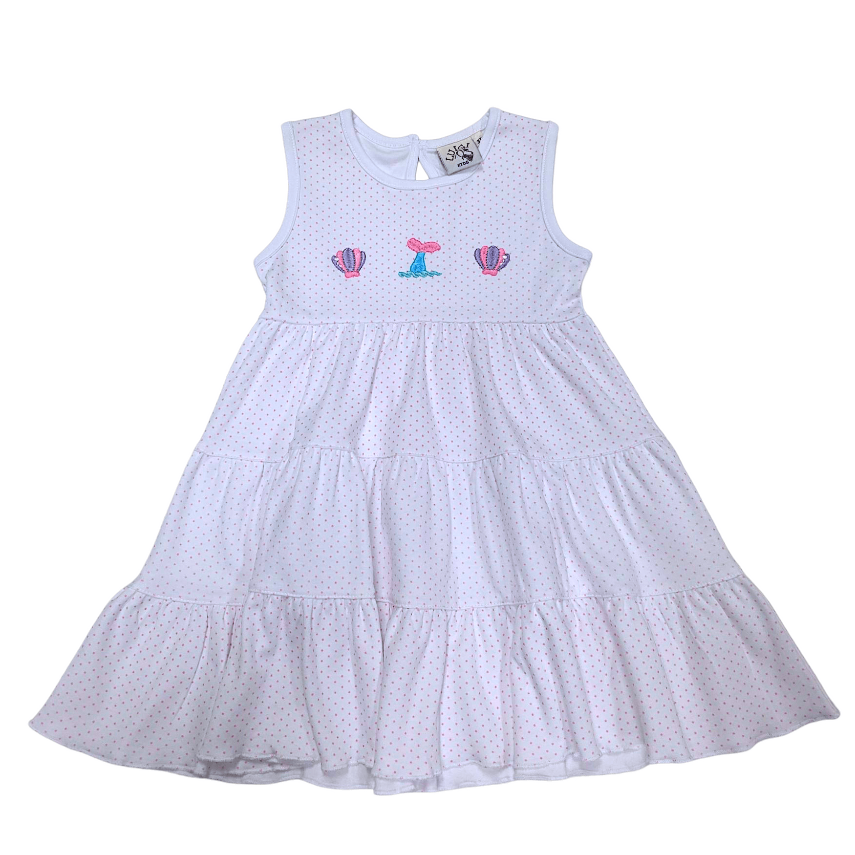 Sleeveless Dress Three Ocean Icons Pink Polkadot - Born Childrens Boutique