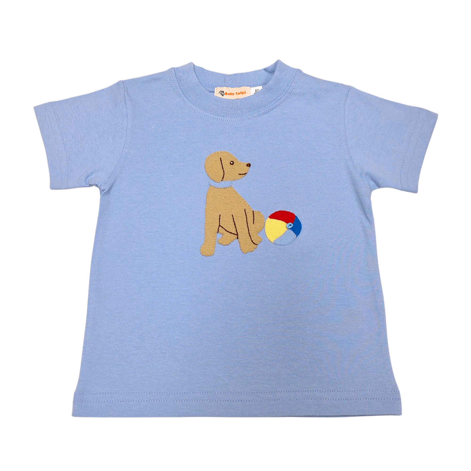 T001 Lab w/ Ball Sky Blue SS Shirt - Born Childrens Boutique