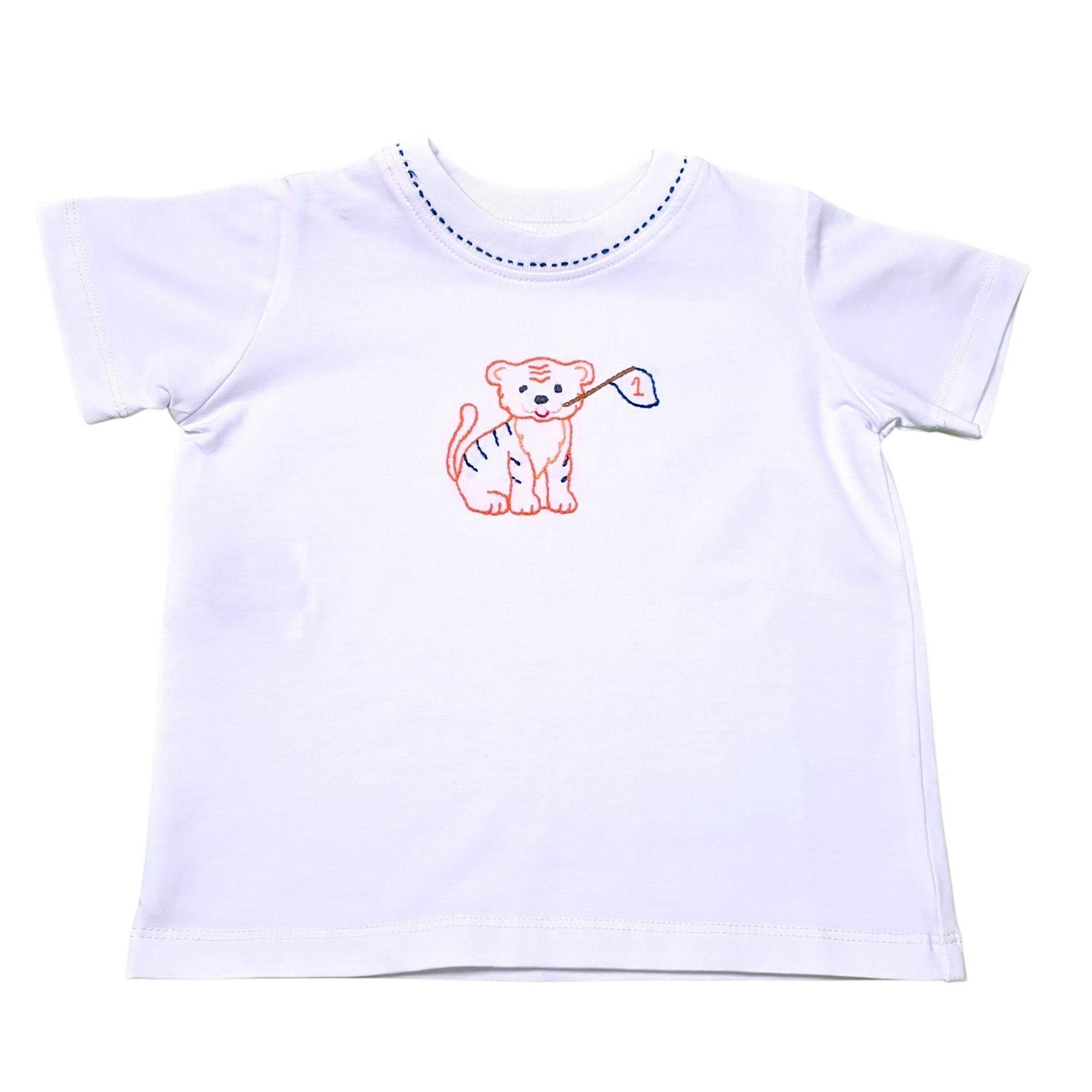 Tiger w/ Flag Navy/Orange T-shirt - Born Childrens Boutique