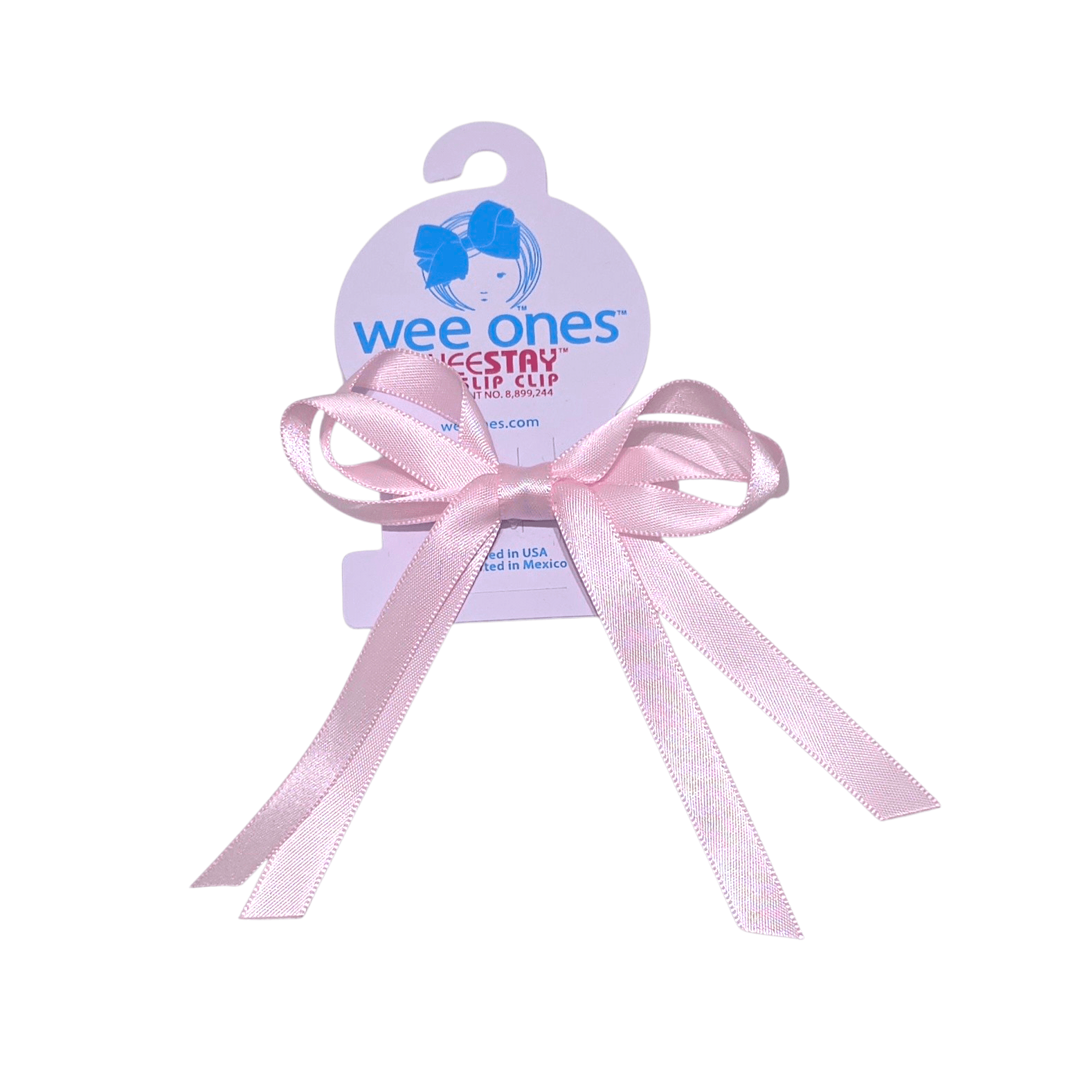 Double Satin Light Pink Streamer Bow - Born Childrens Boutique