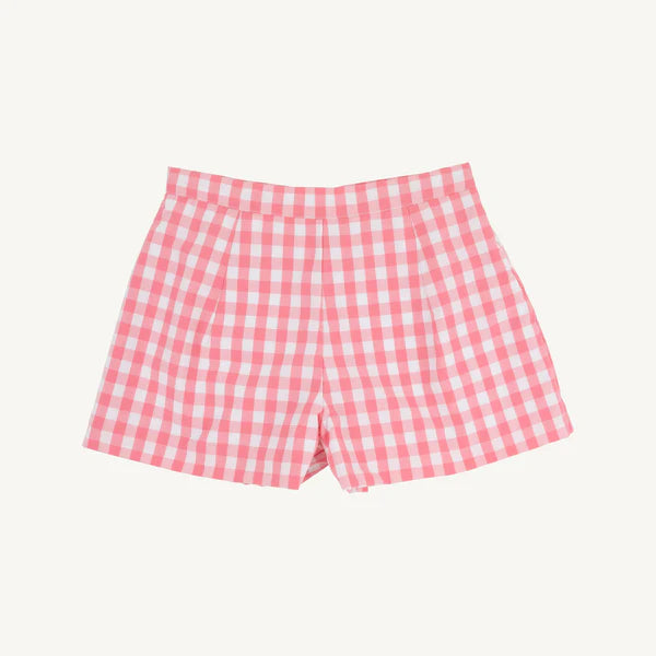 Sally Mae Shorts - Parrot Cay Coral Check - Born Childrens Boutique