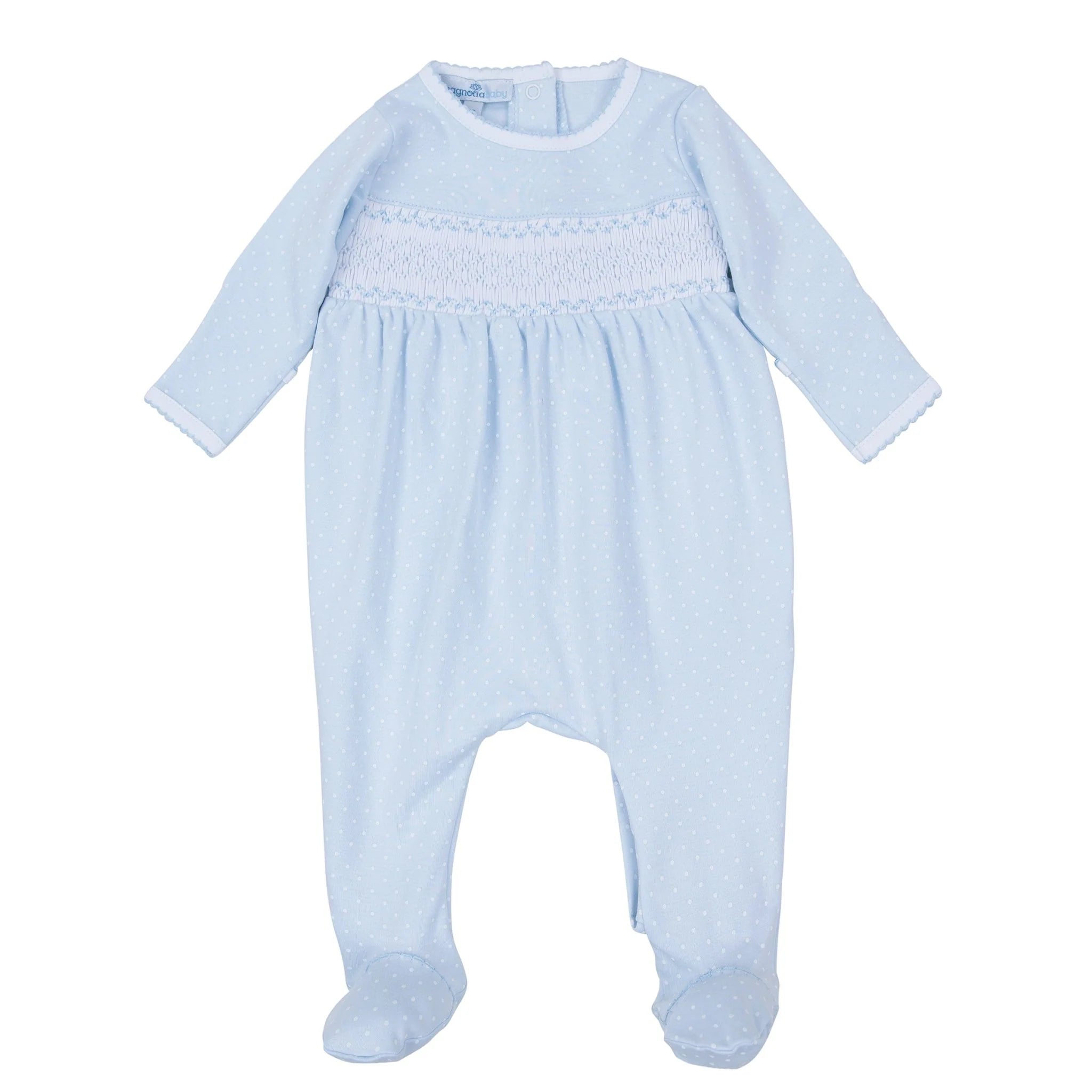 Simply Sweet Smocked Footie - Light Blue - Born Childrens Boutique
