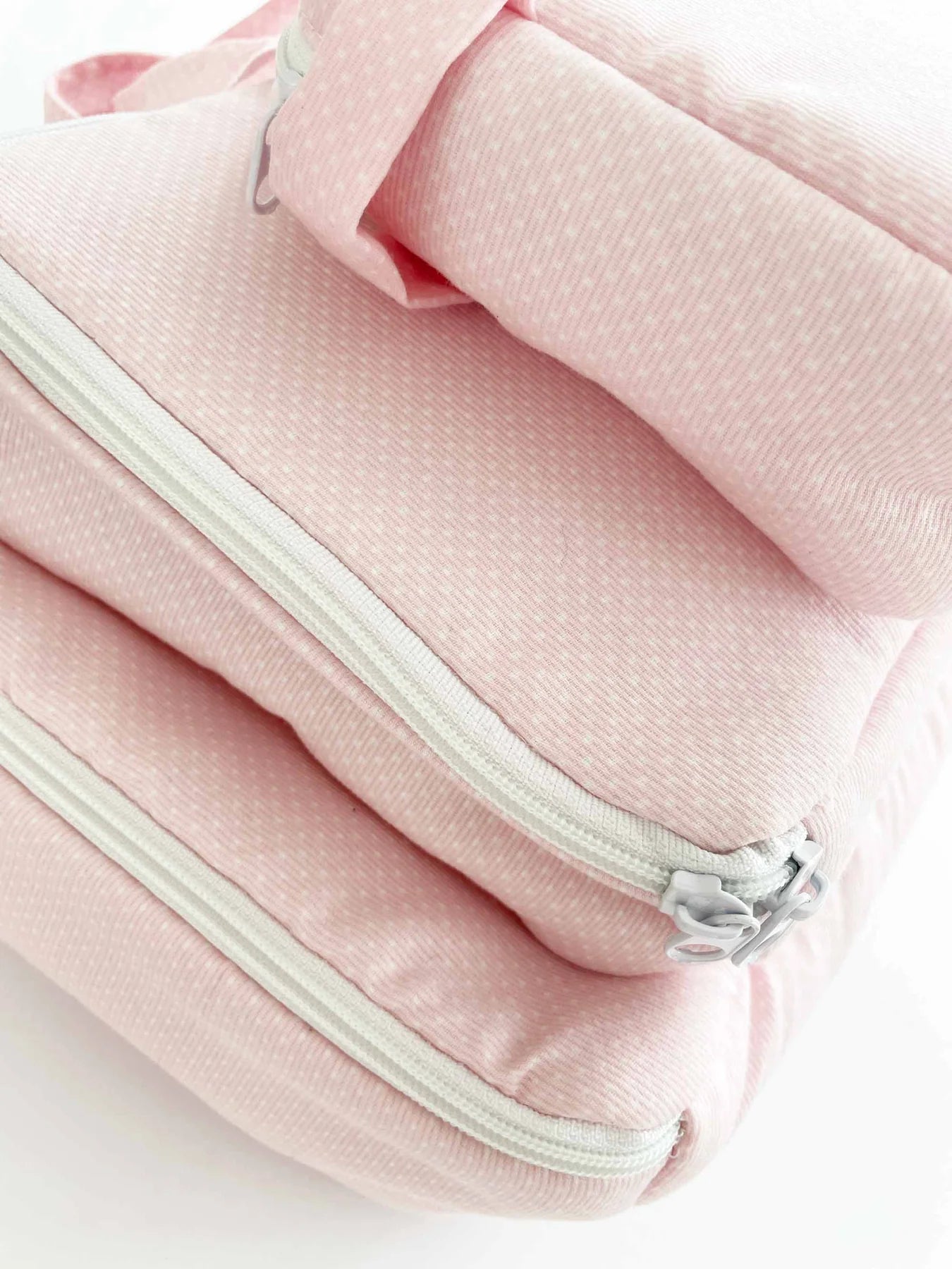 Puffy Pouch - Small Dots Pique Fabrics, Baby Pink - Born Childrens Boutique