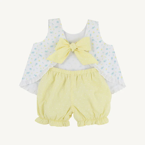 Susy Swing Top Set - Dunwoody Daisy with York Yellow Dallas Dot - Born Childrens Boutique
