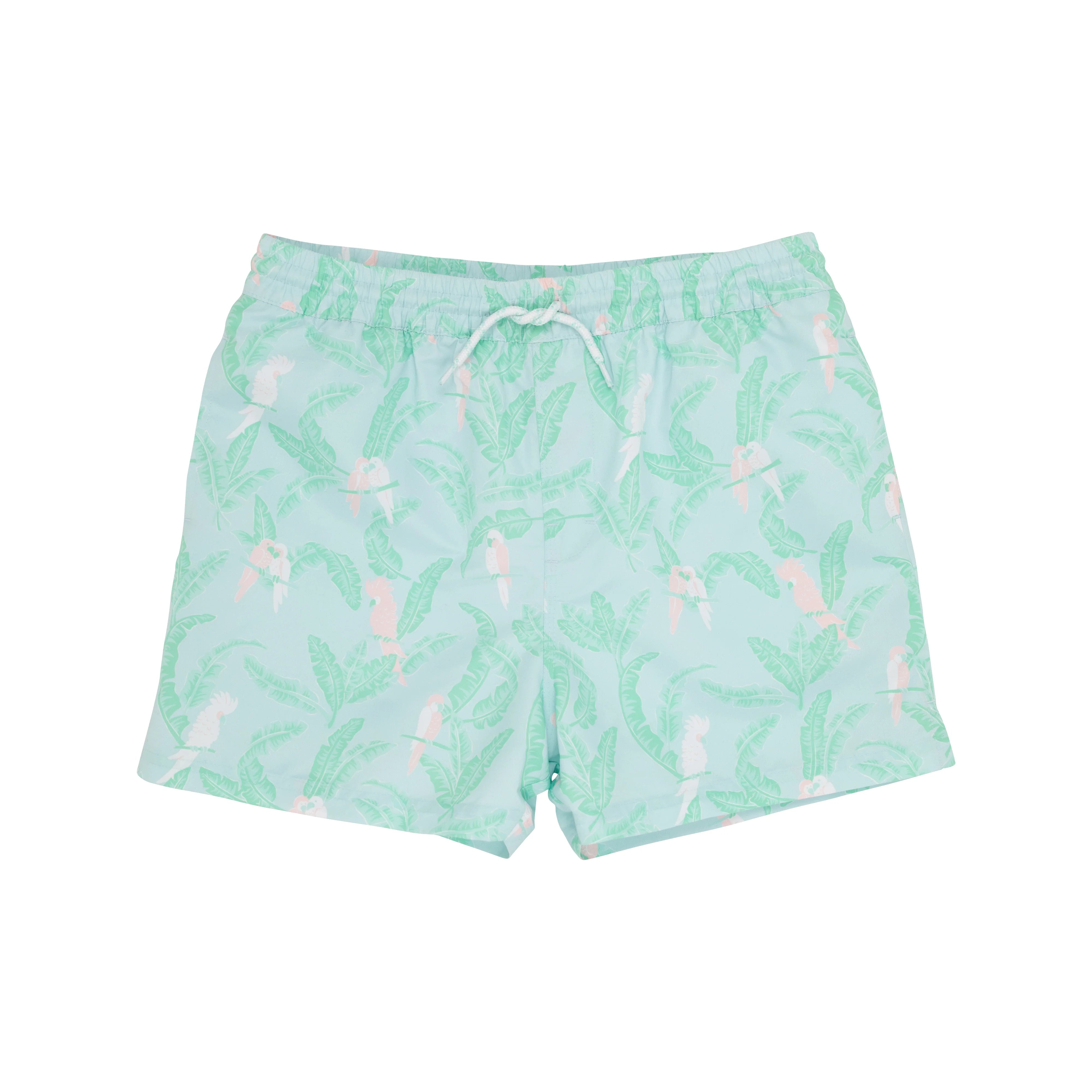 Tortola Swim Trunks Parrot Island Palms - Born Childrens Boutique