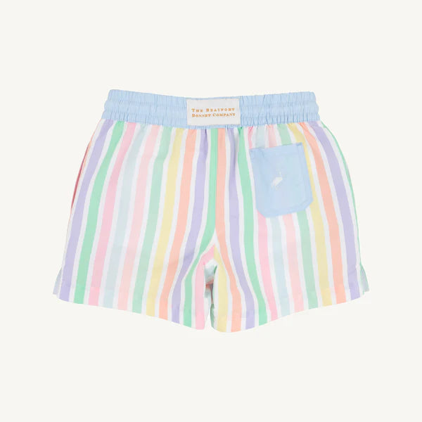 Tortola Swim Trunks - Southampton Stripe with Worth Avenue White - Born Childrens Boutique
