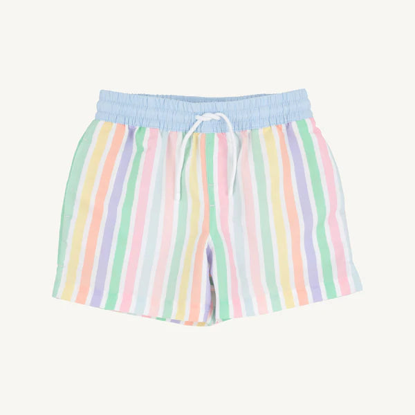 Tortola Swim Trunks - Southampton Stripe with Worth Avenue White - Born Childrens Boutique