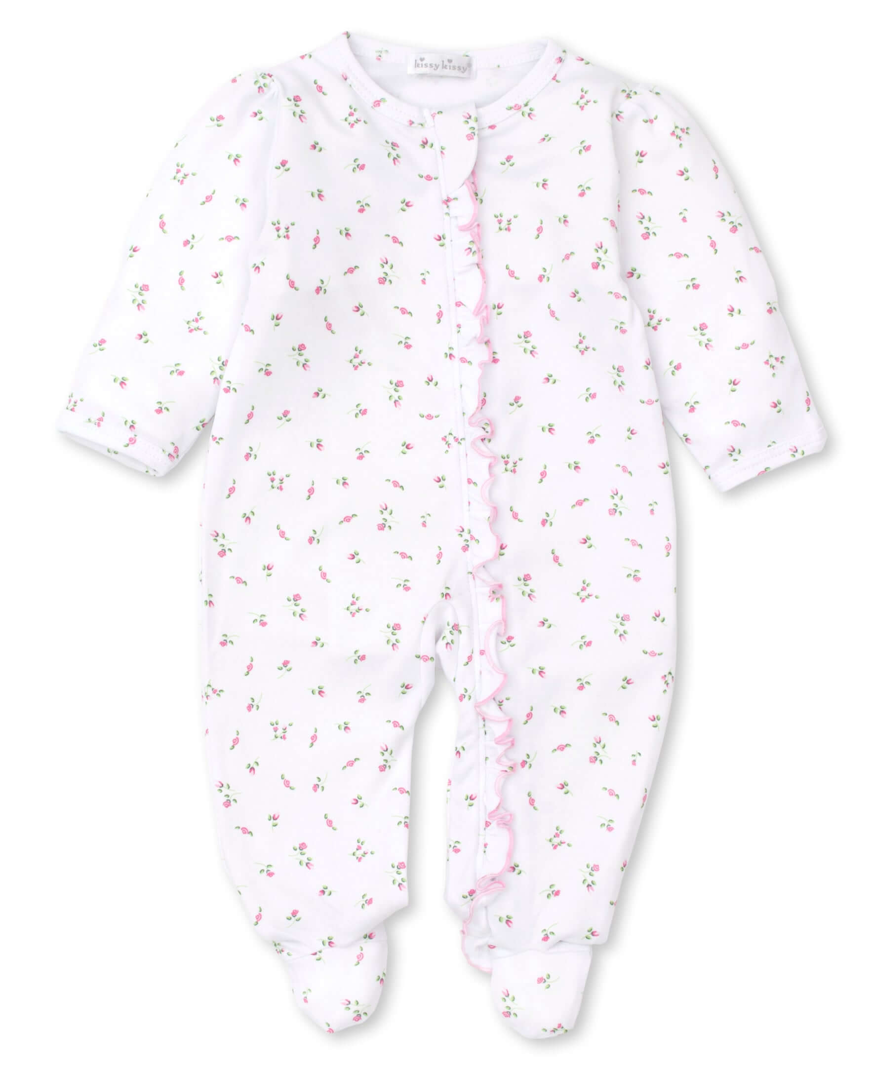 Garden Print Footie w/ Zip Ruffle - Born Childrens Boutique