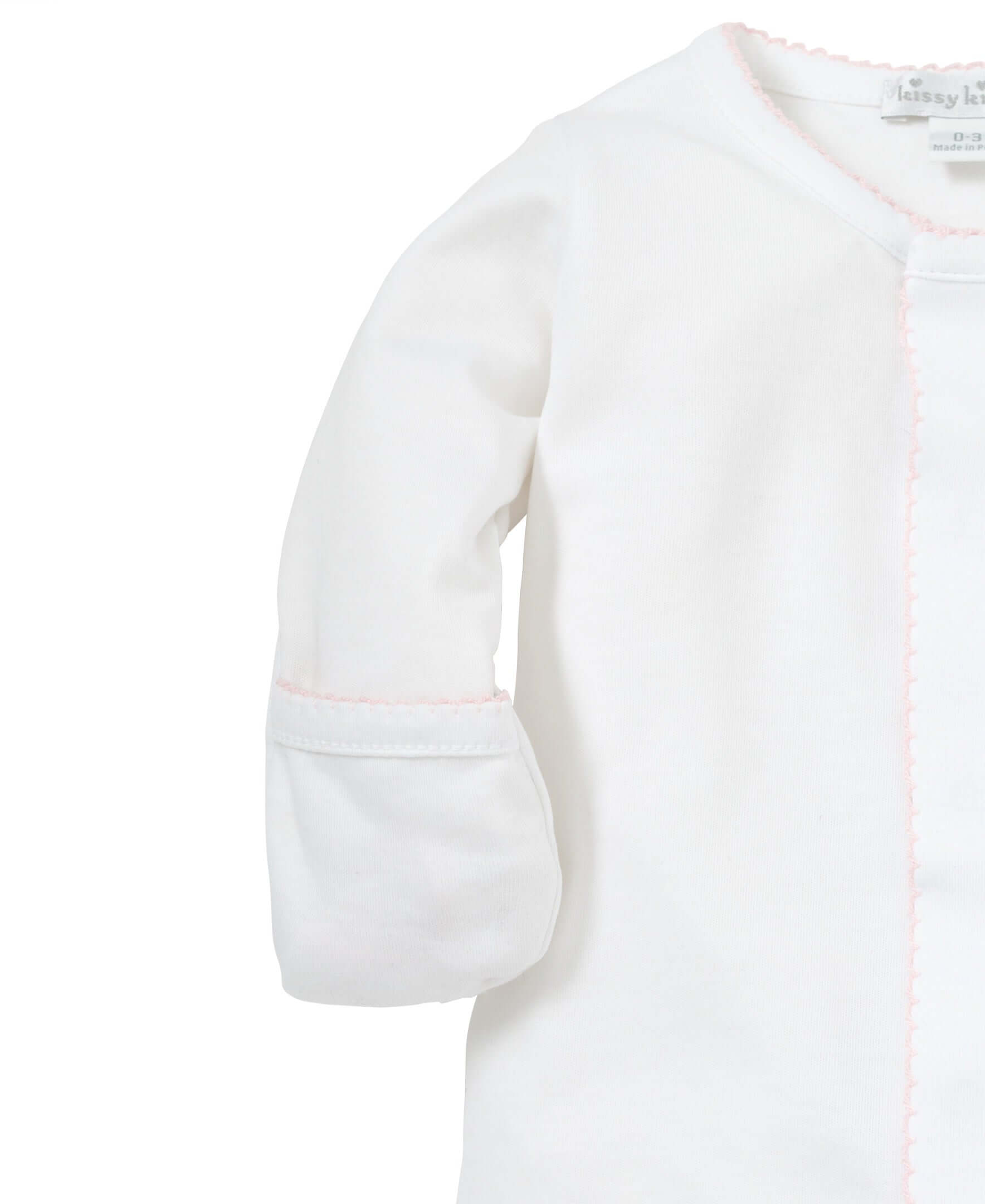 Basics Footie Pink Trim - Born Childrens Boutique