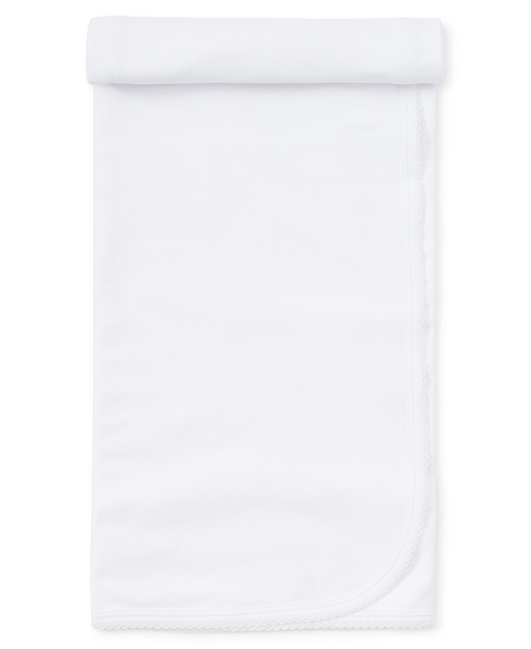 Basic Blanket White with White Trim - Born Childrens Boutique