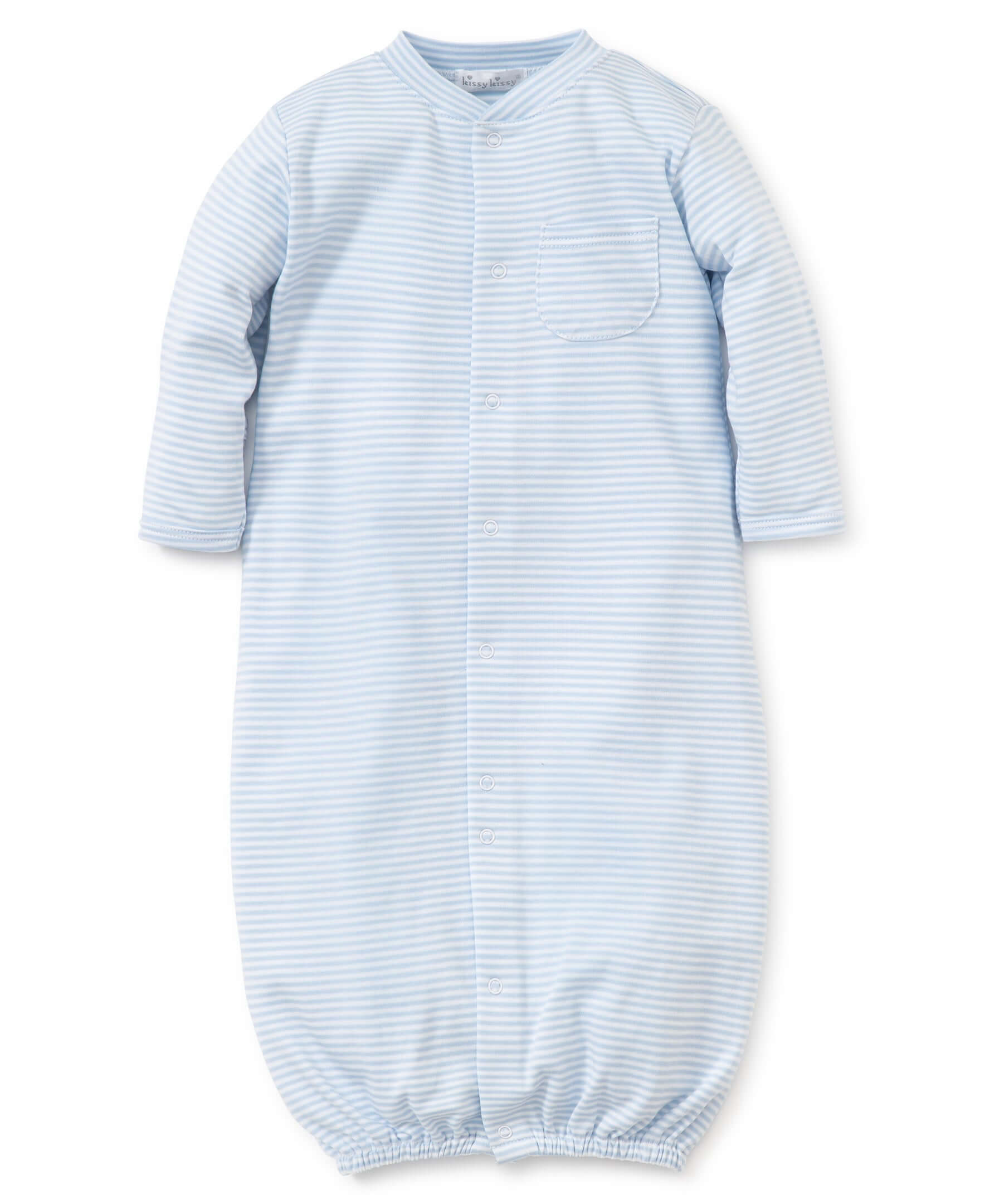 Light Blue Stripes Converter Gown - Born Childrens Boutique