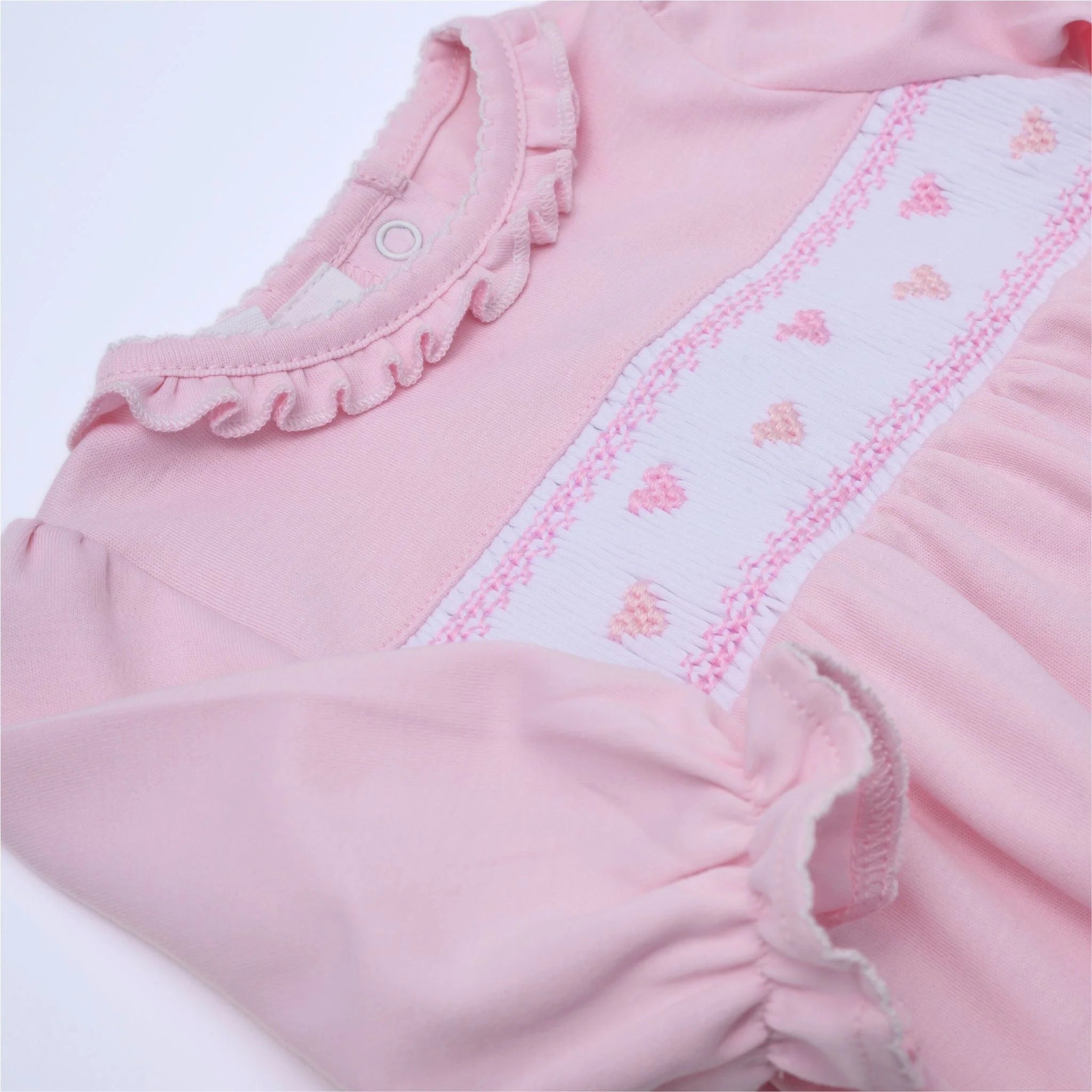 Valentine's Classic Smocked Footie - Born Childrens Boutique