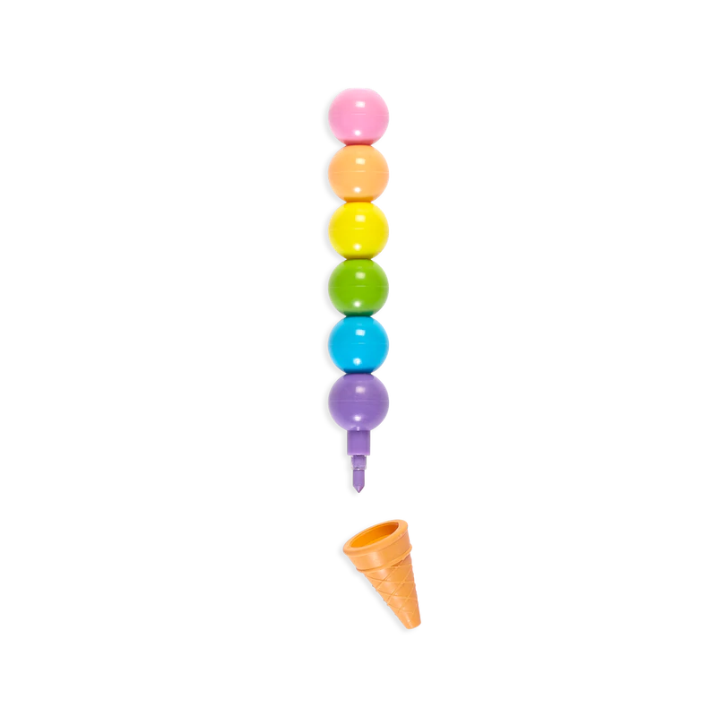 Rainbow Scoops Stacking Eraseable Crayons+ Scented Eraser - Born Childrens Boutique