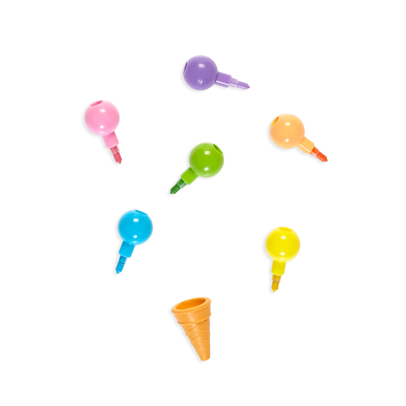 Rainbow Scoops Stacking Eraseable Crayons+ Scented Eraser - Born Childrens Boutique
