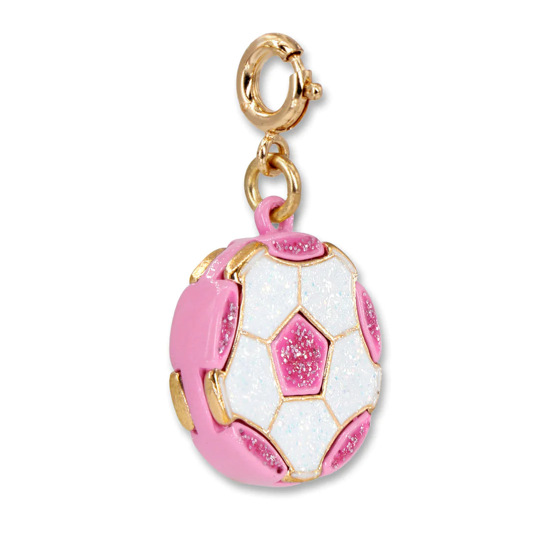 Charm It!, Gold Glitter Soccer Ball Charm - Born Childrens Boutique