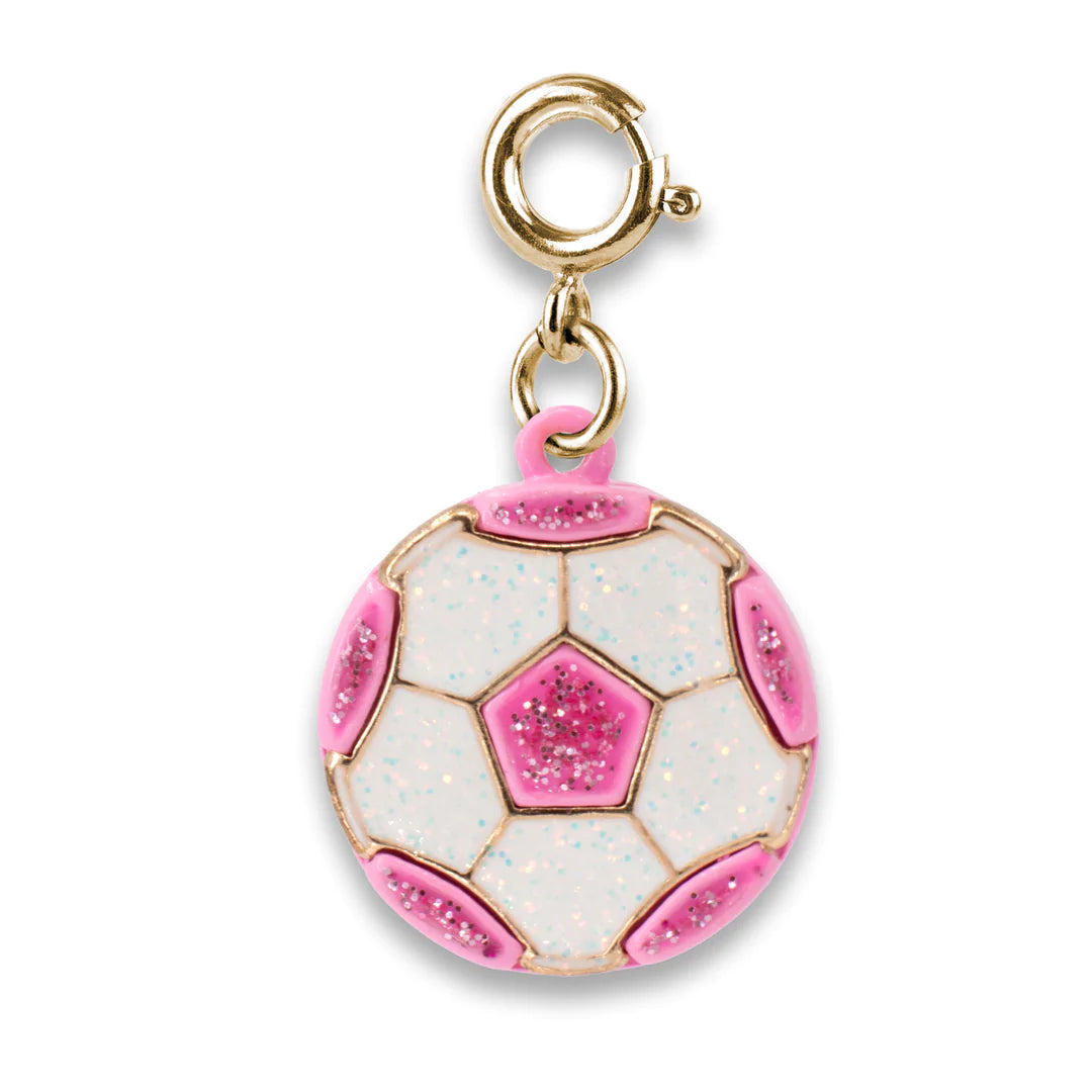 Charm It!, Gold Glitter Soccer Ball Charm - Born Childrens Boutique